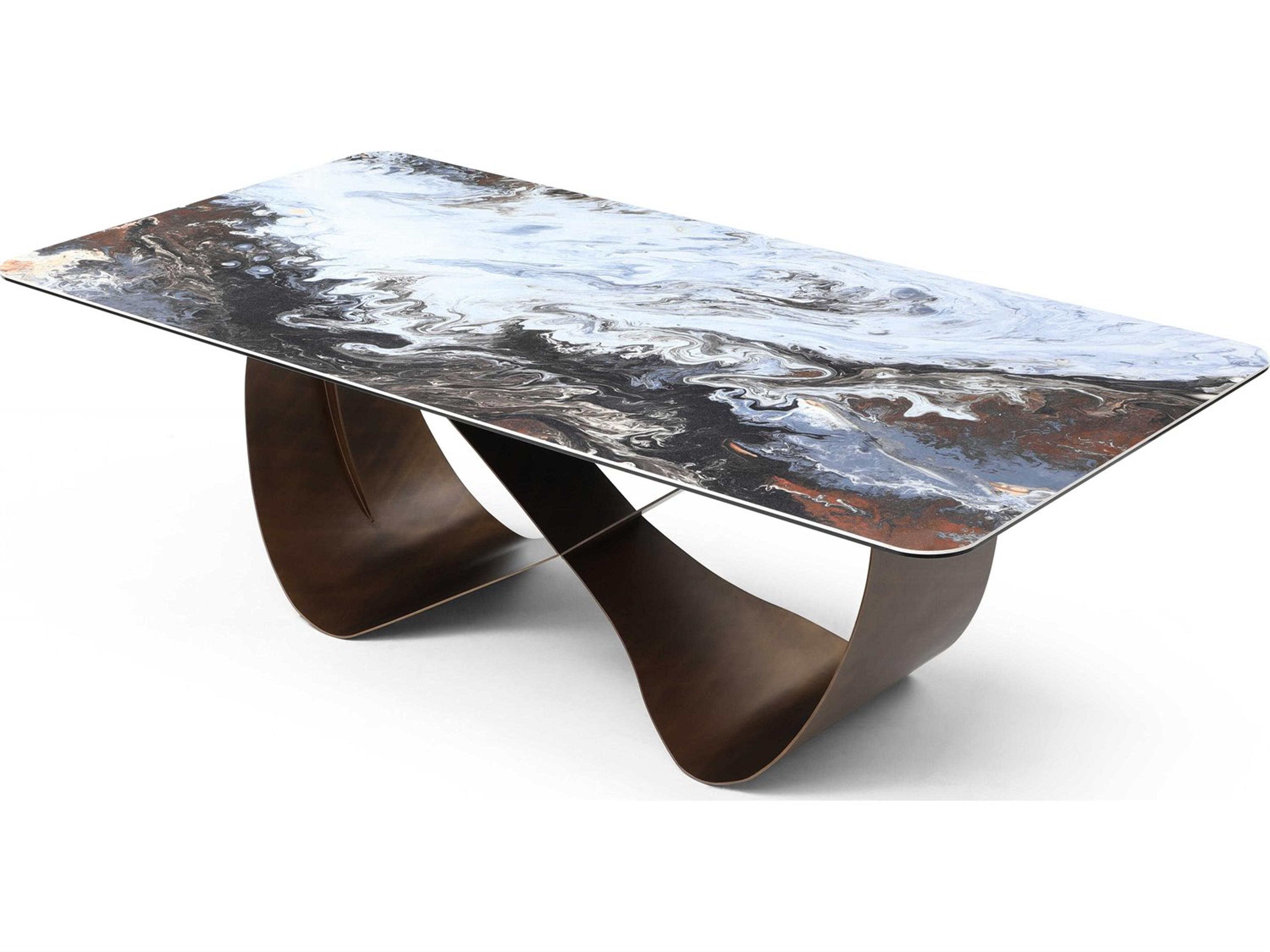 Whiteline Modern Living Tiffany Rectangular Ceramic Multi Dining Table