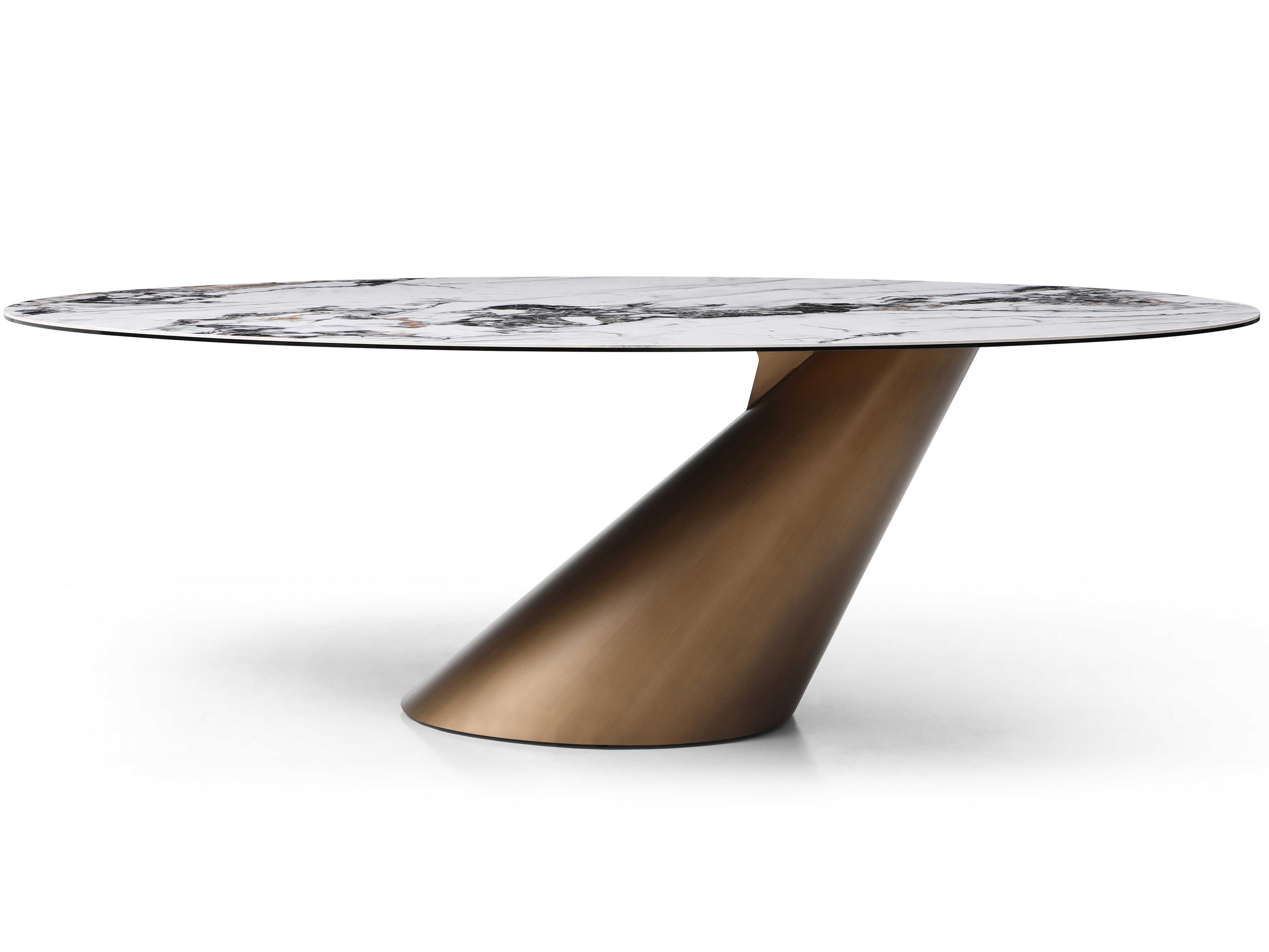 Whiteline Modern Living Alondra Oval Glass Multi Dining Table