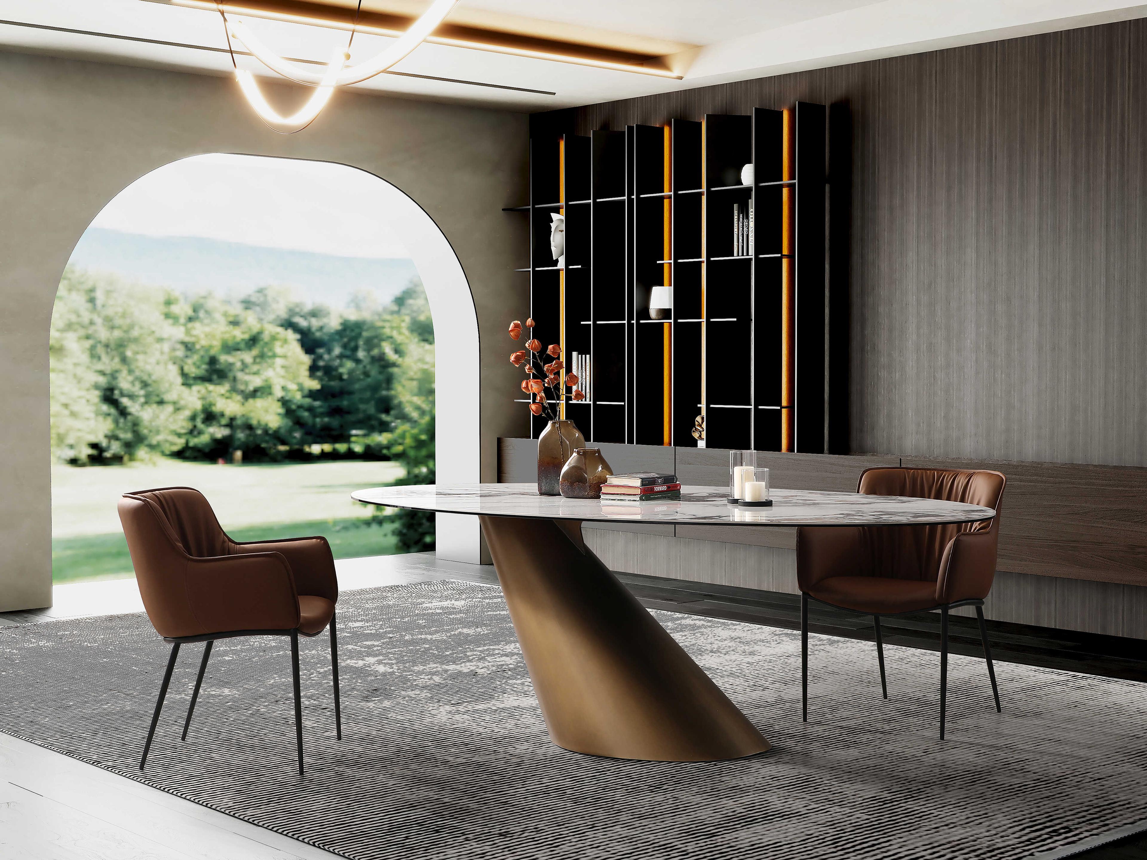 Whiteline Modern Living Alondra Oval Glass Multi Dining Table