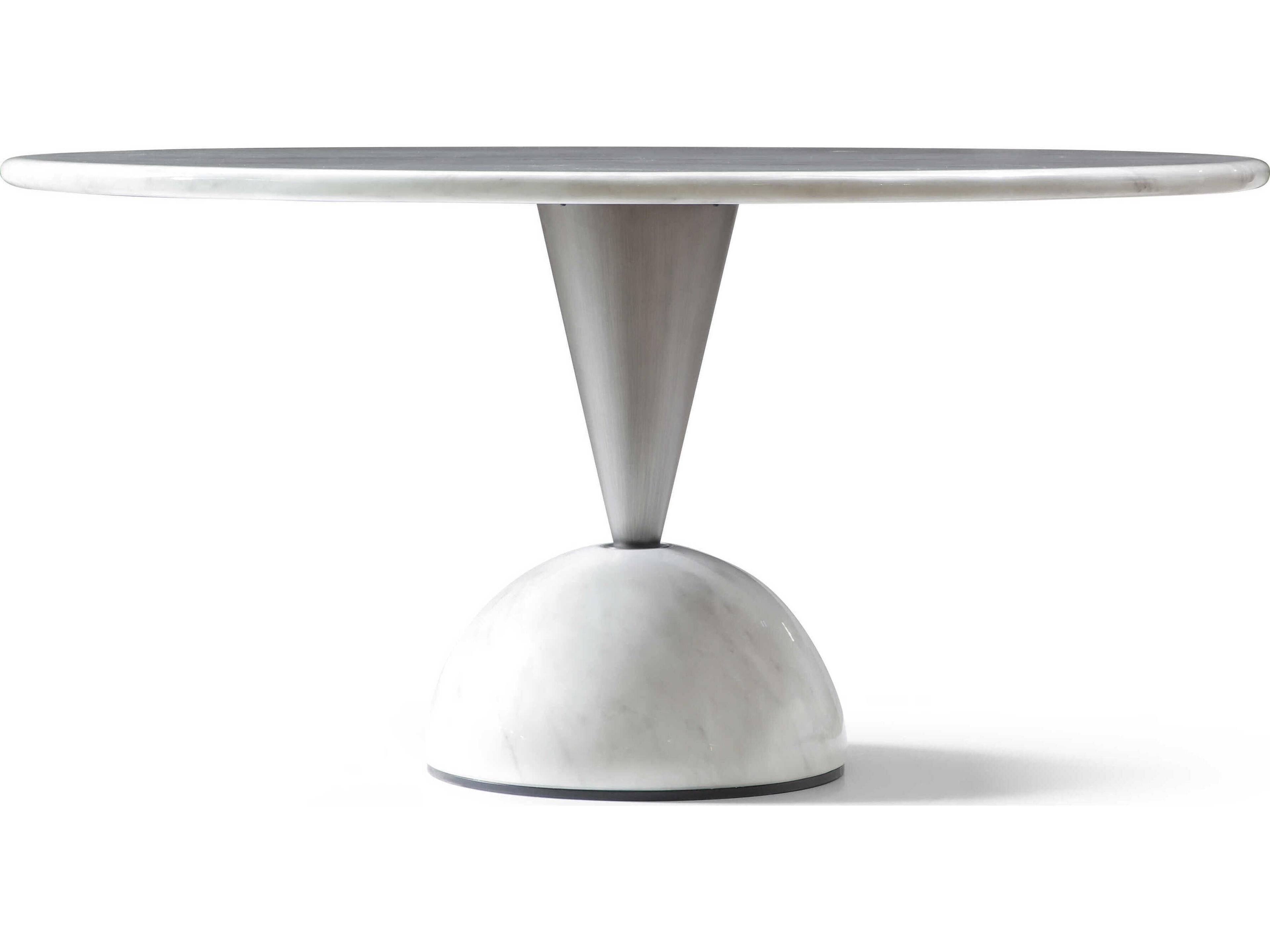 Whiteline Modern Living Olympia Round Marble White Dining Table
