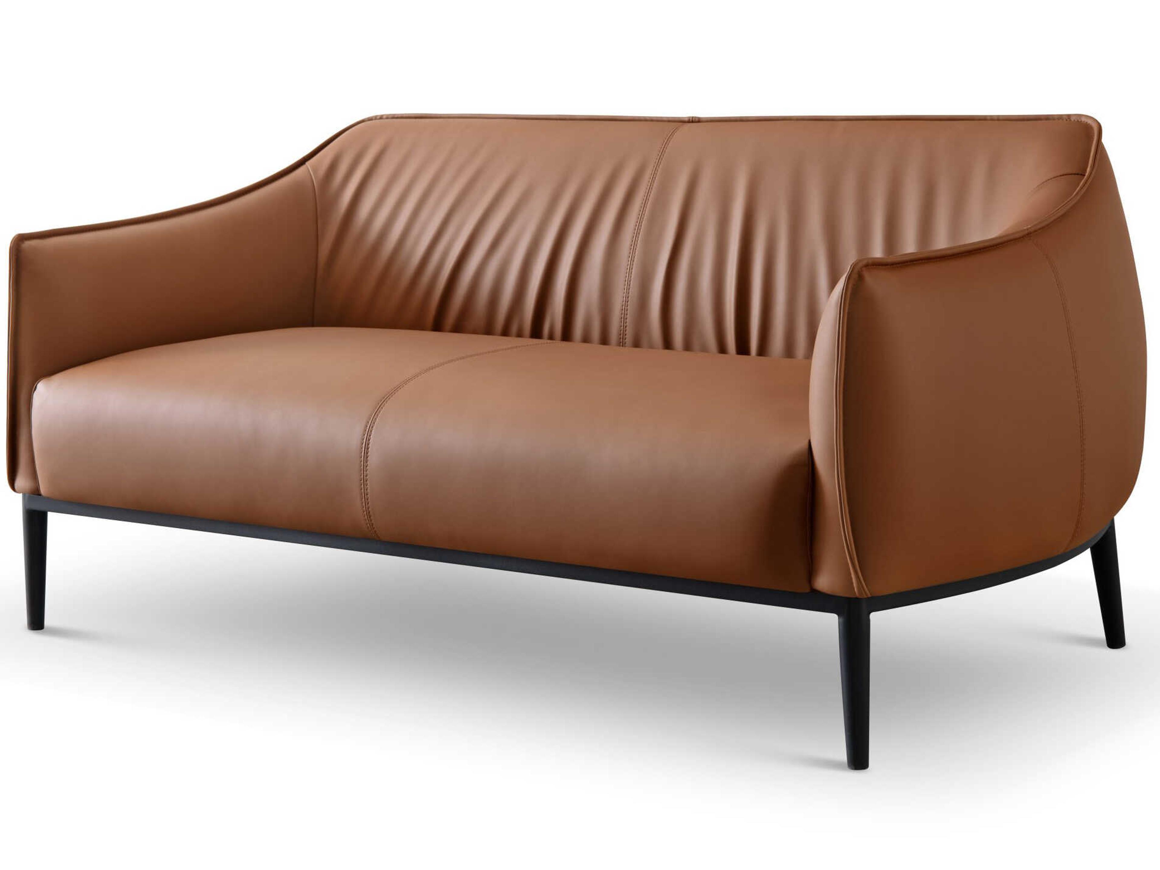 Benbow Brown Faux Leather Loveseat