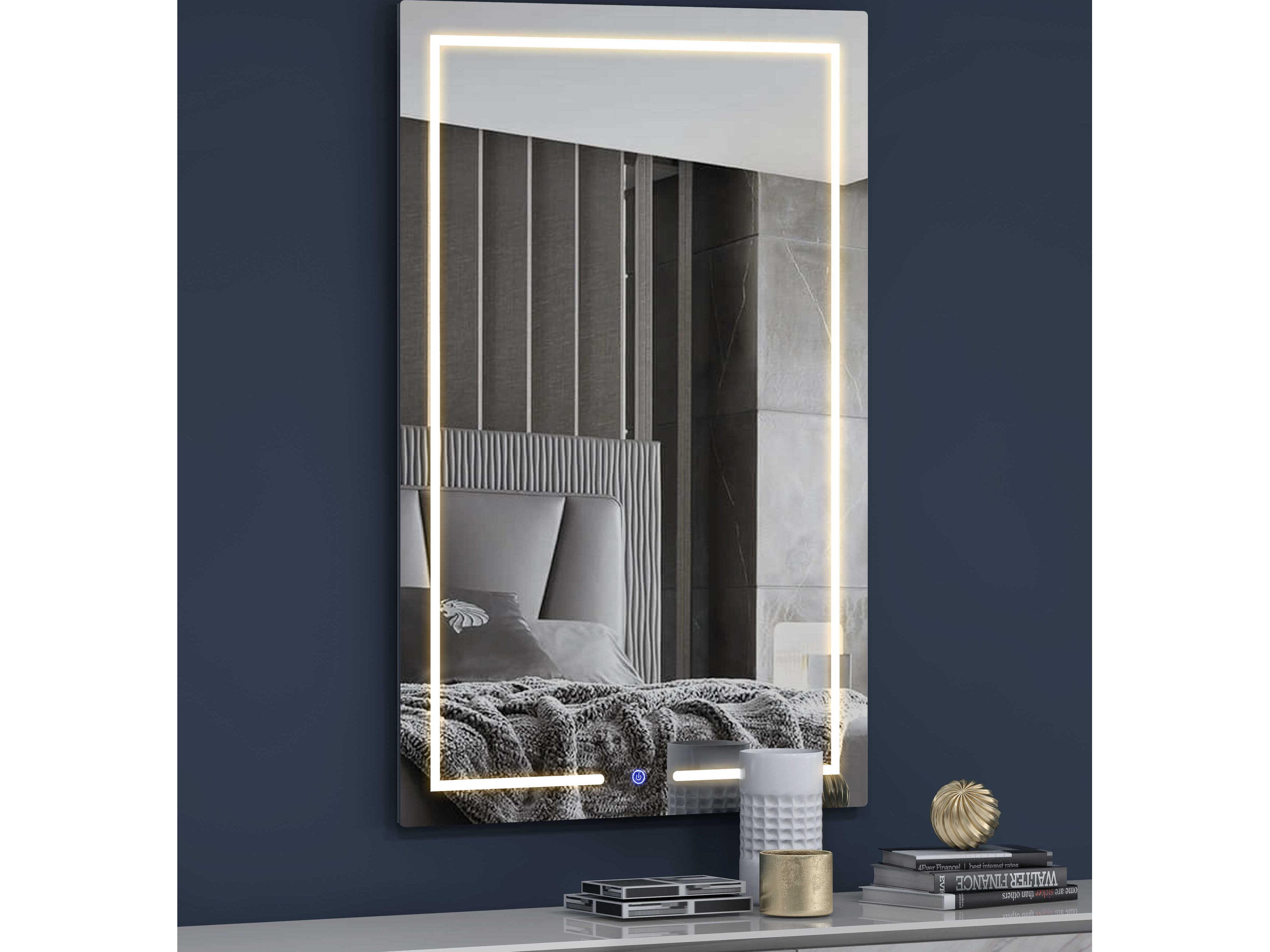 Whiteline Modern Living Brett Clear Rectangular Wall Mirror