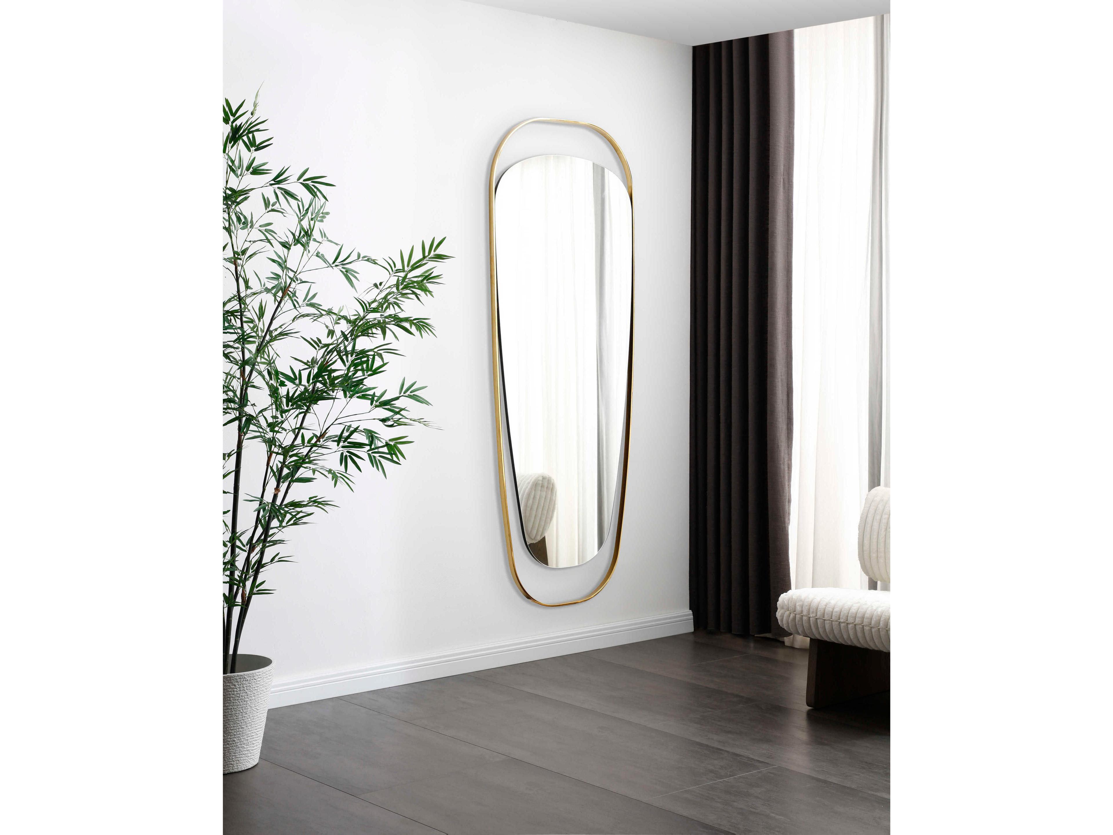 Whiteline Modern Living Matilda Clear Oval Floor Mirror