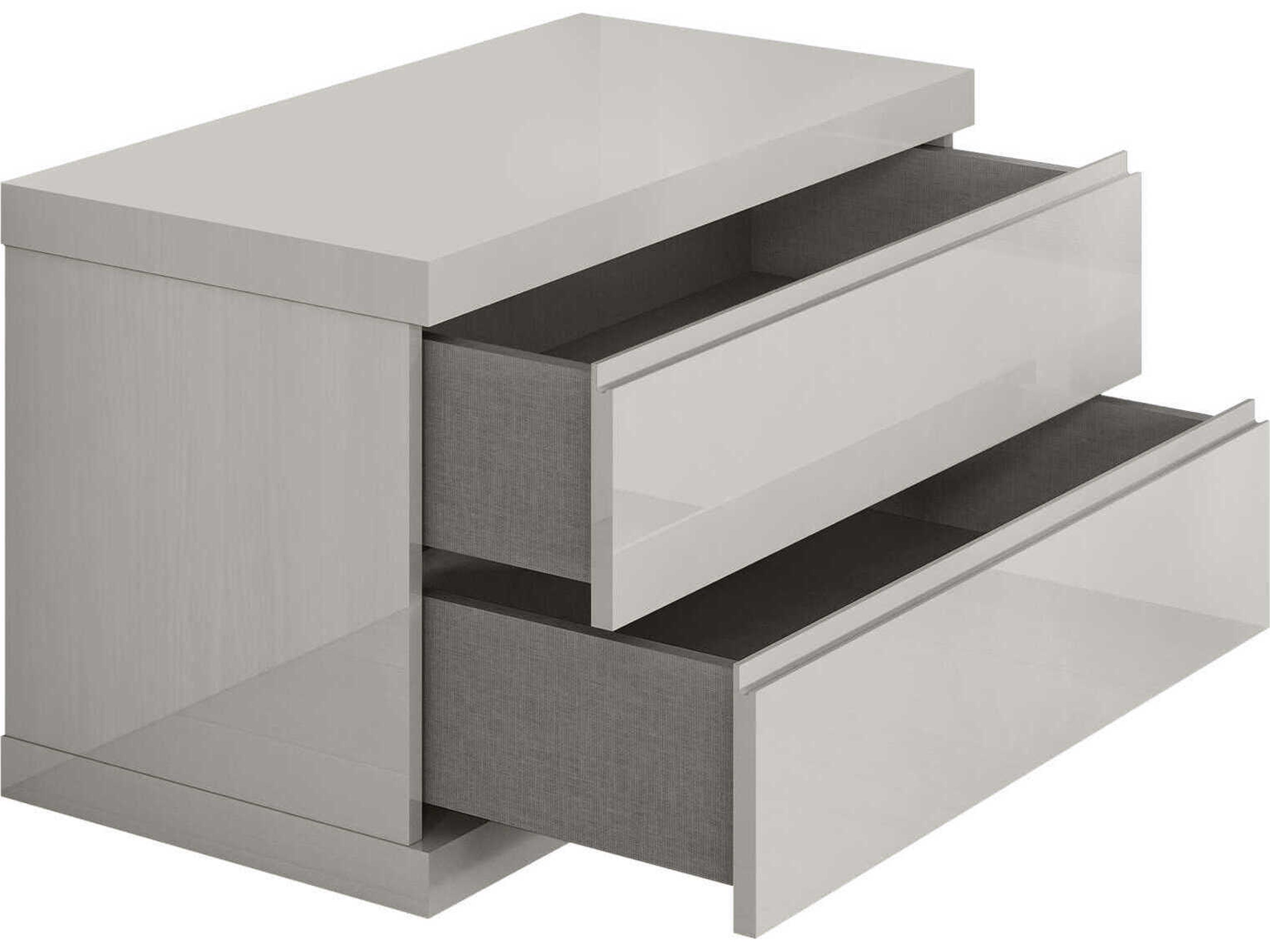 Whiteline Modern Living Anna 2-Drawers Gray Nightstand