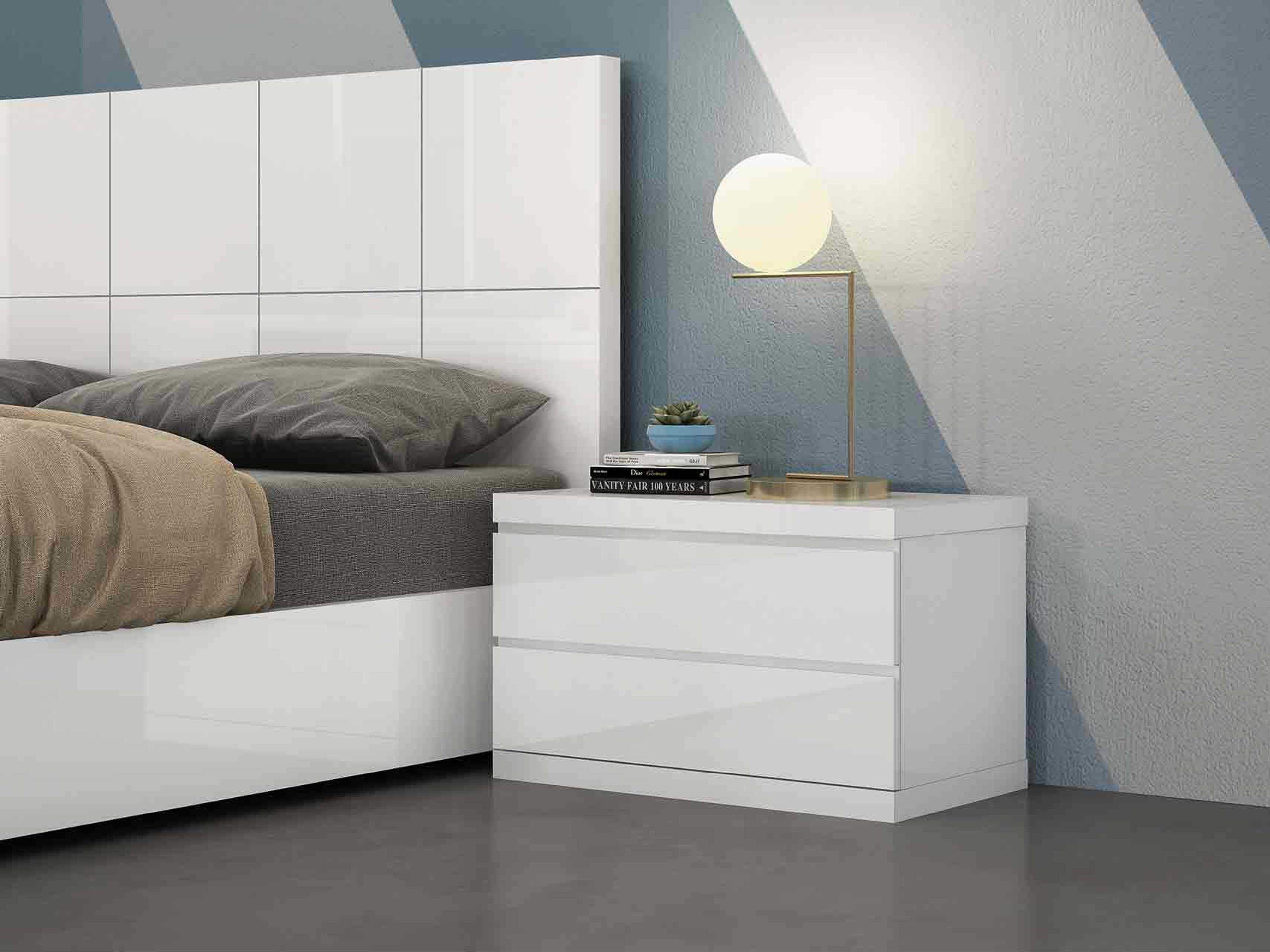 Whiteline Modern Living Anna 2-Drawers Nightstand