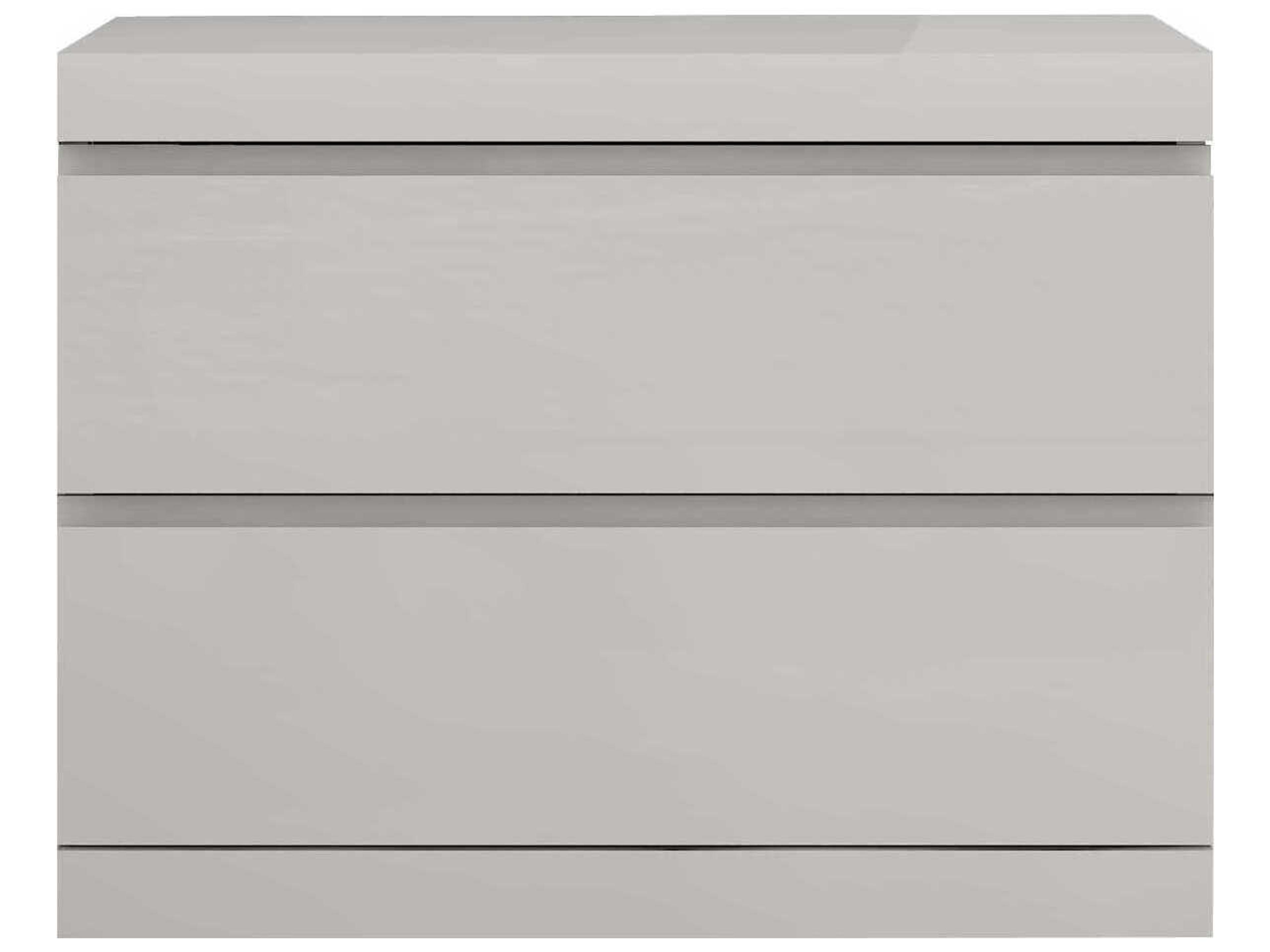 Anna 2-Drawers Gray Nightstand