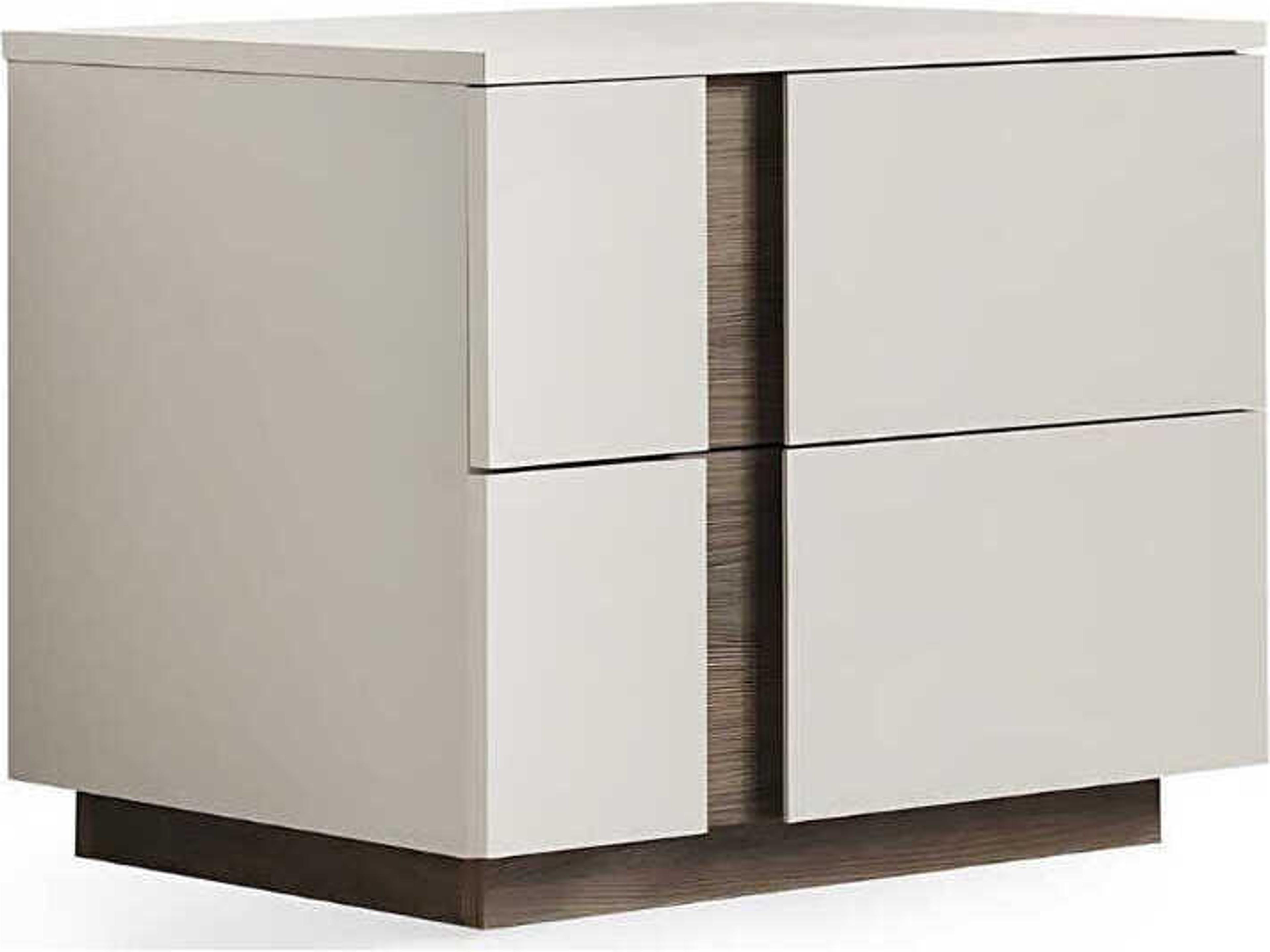Romina 2-Drawers Gray Walnut Wood Nightstand