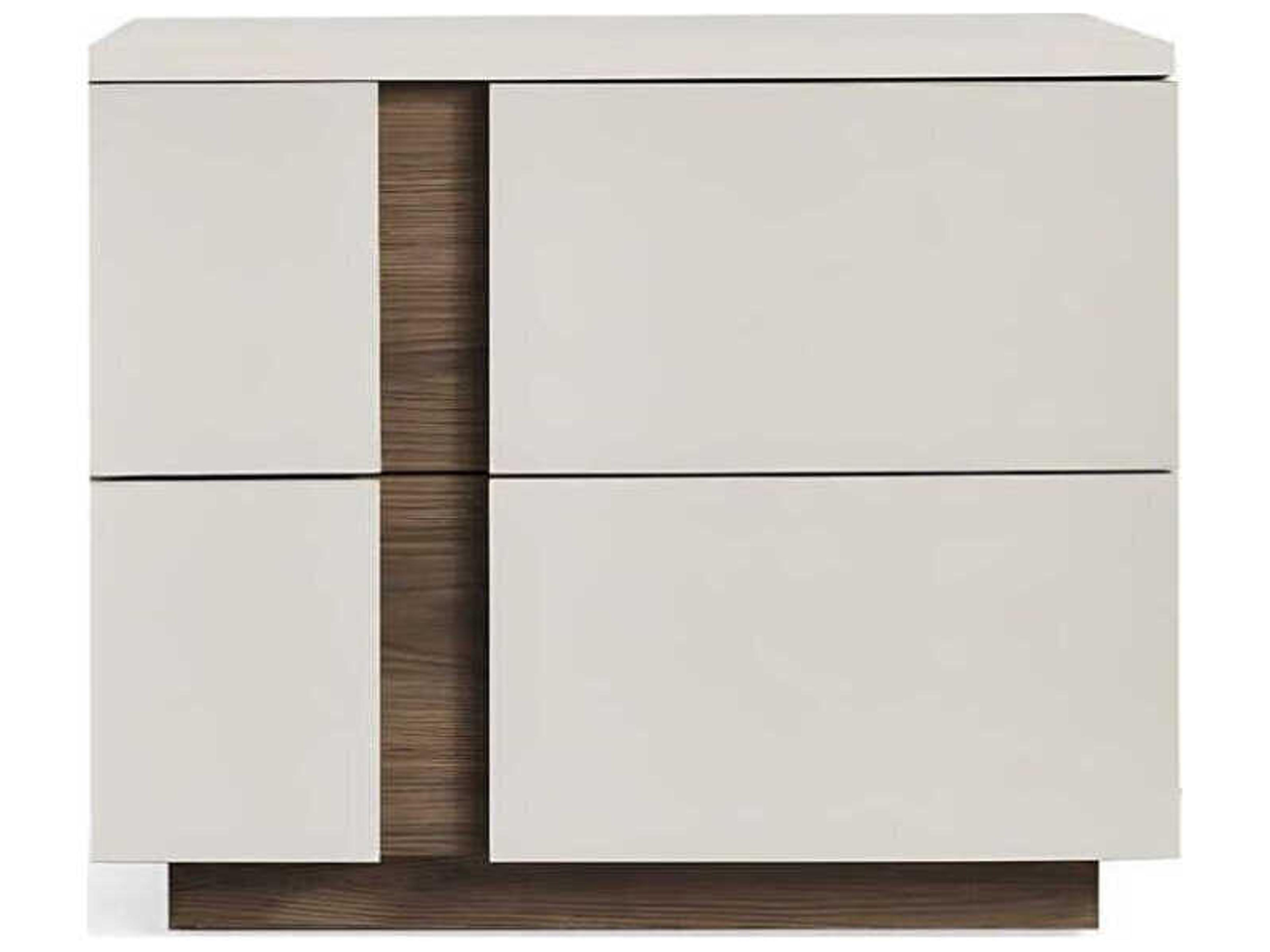 Whiteline Modern Living Romina 2-Drawers Gray Walnut Wood Nightstand