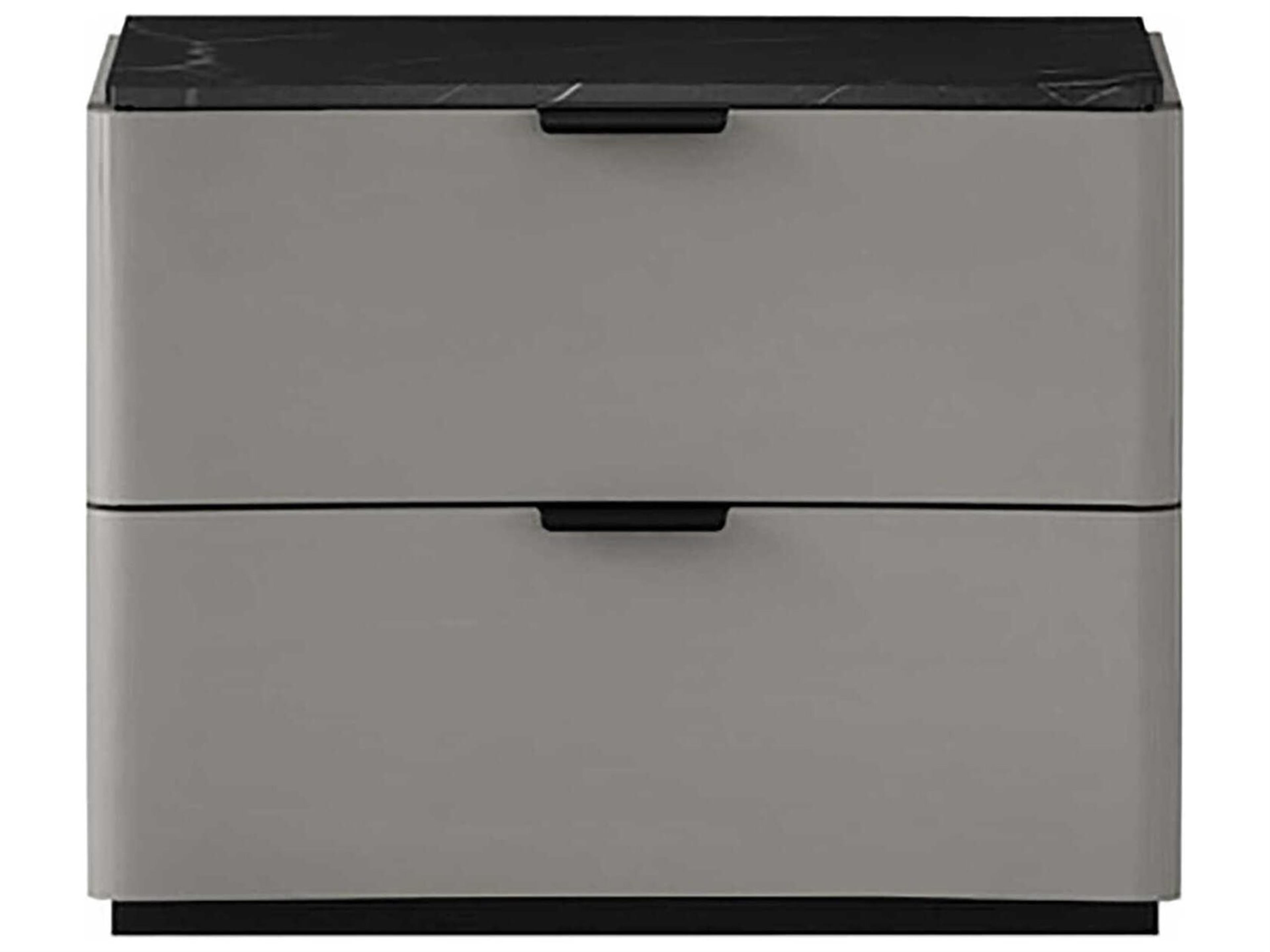 Whiteline Modern Living Massimo 2-Drawers Gray Nightstand