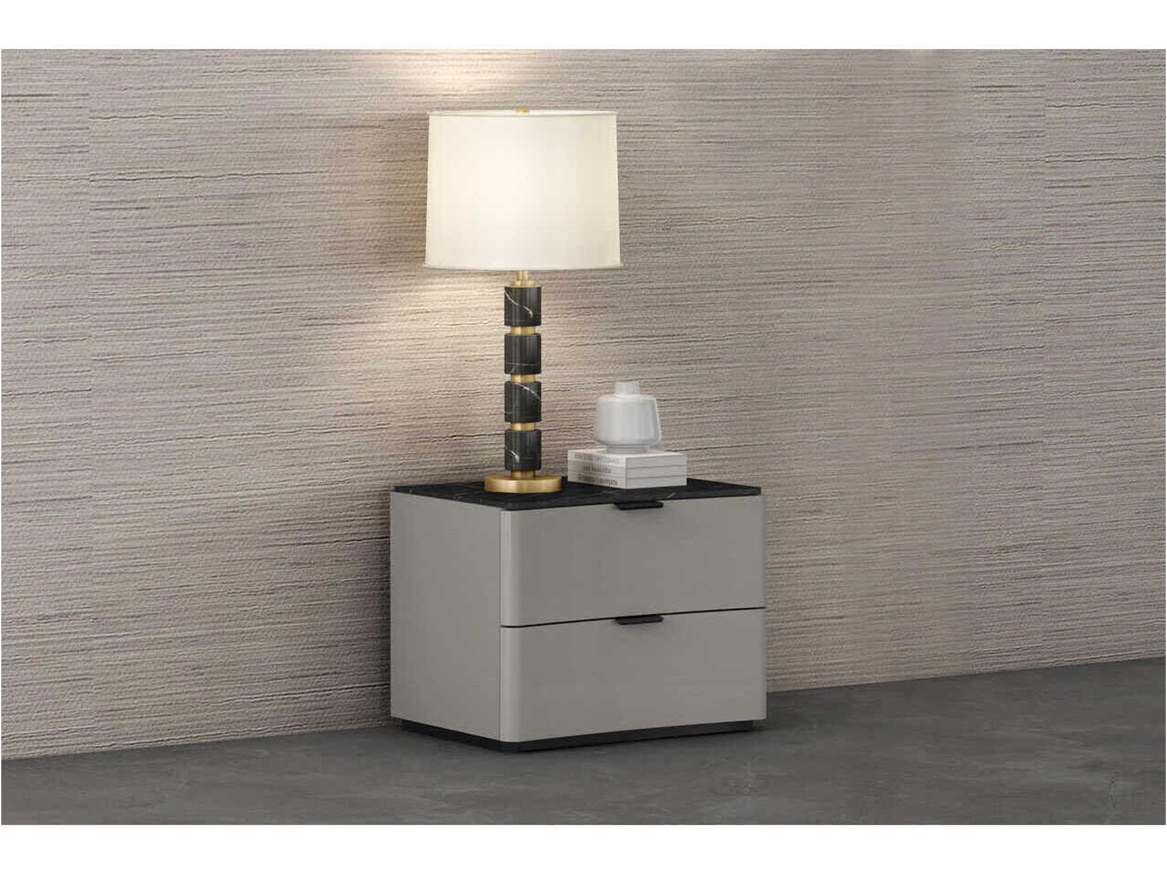 Whiteline Modern Living Massimo 2-Drawers Gray Nightstand