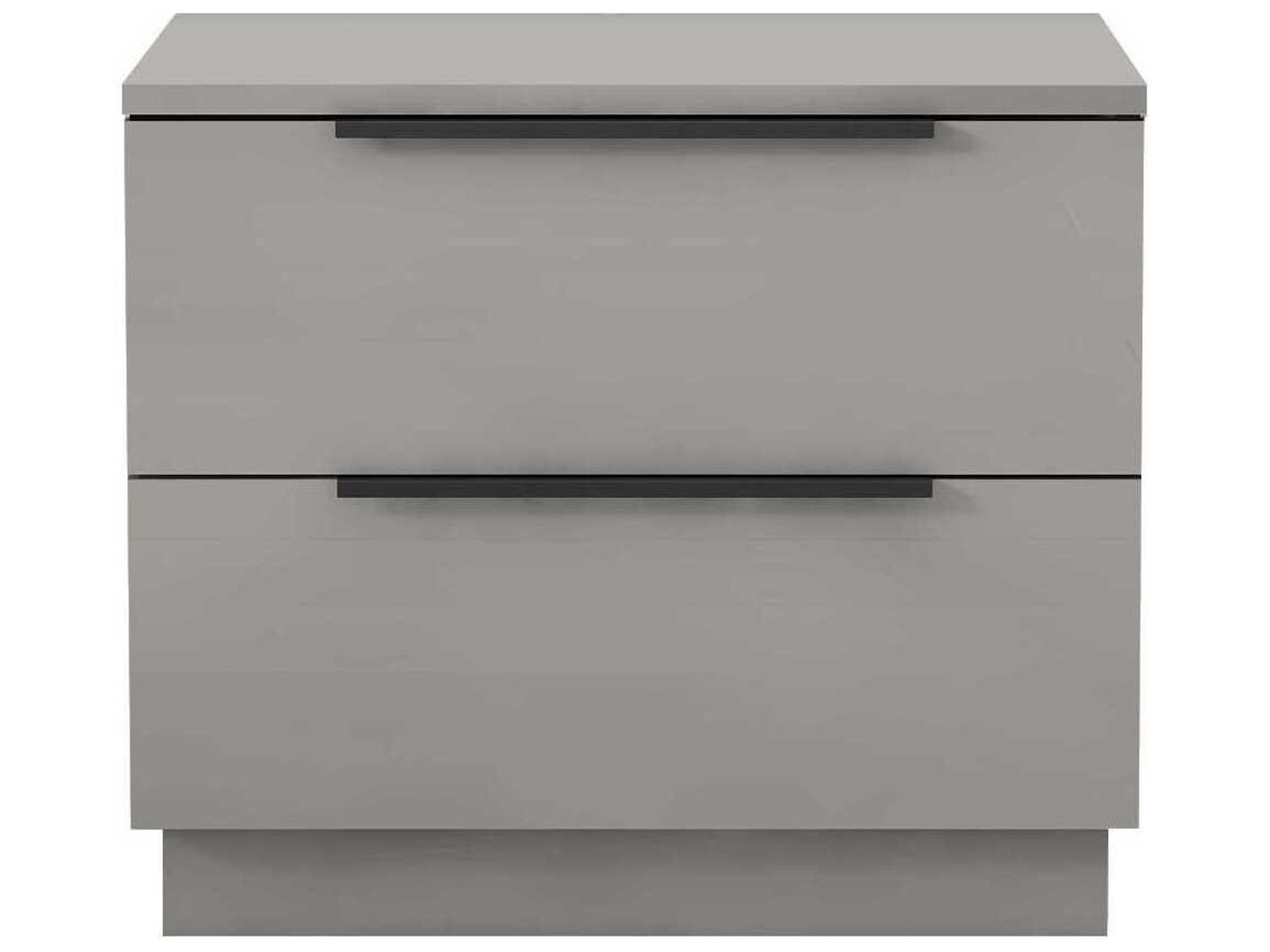 Whiteline Modern Living Damien 2-Drawers Gray Nightstand