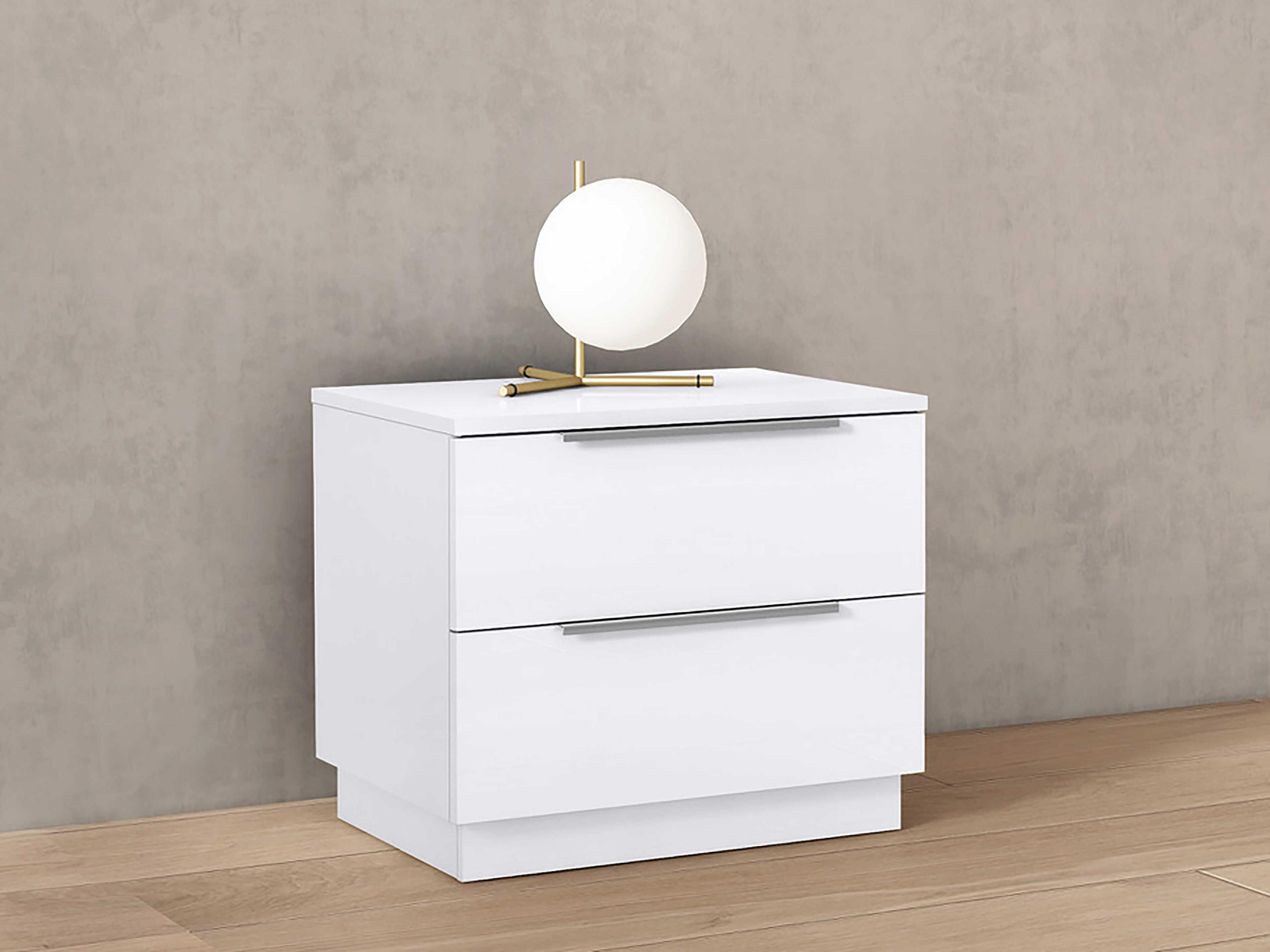 Whiteline Modern Living Damien 2-Drawers Nightstand