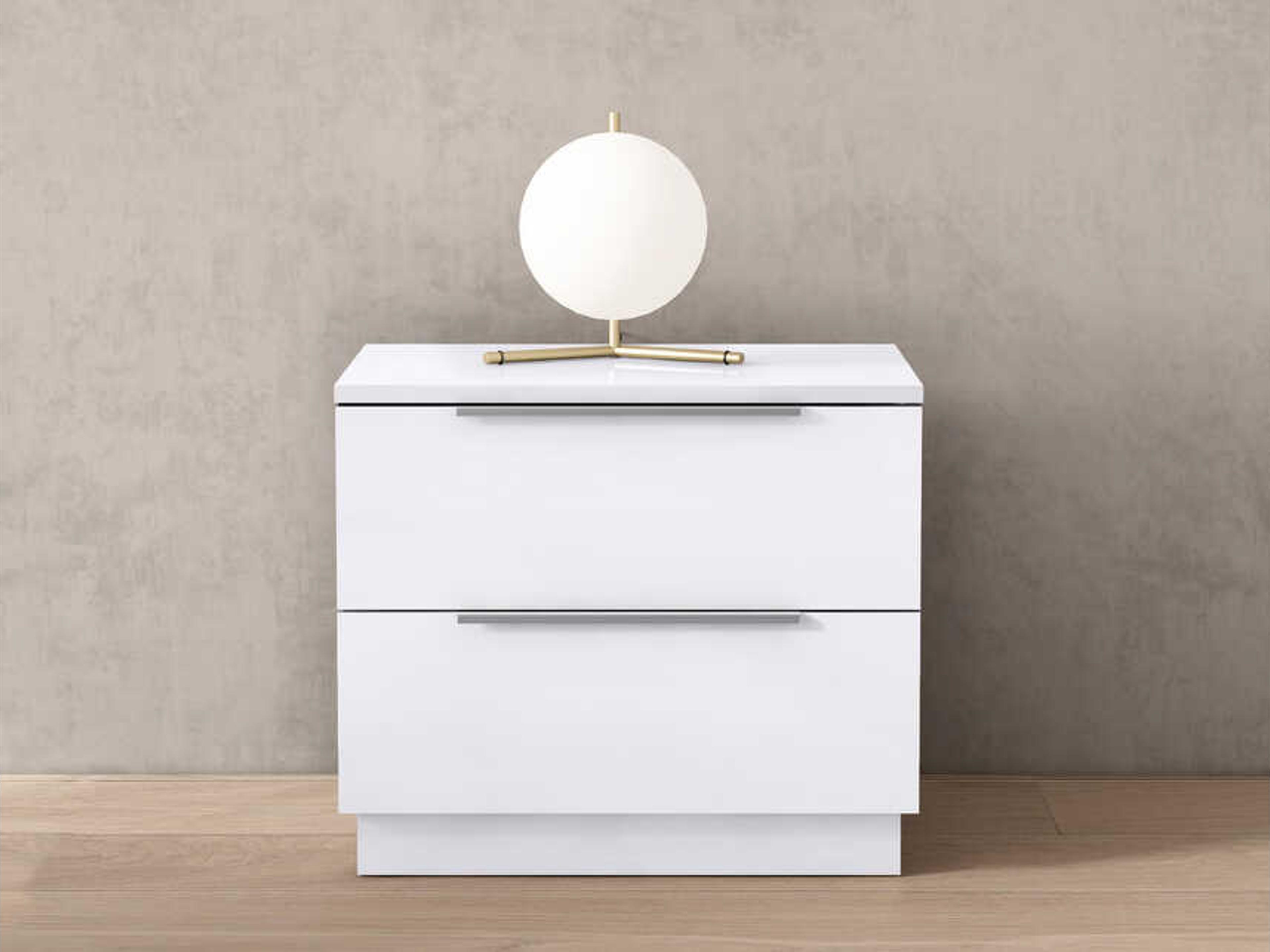 Whiteline Modern Living Damien 2-Drawers Nightstand