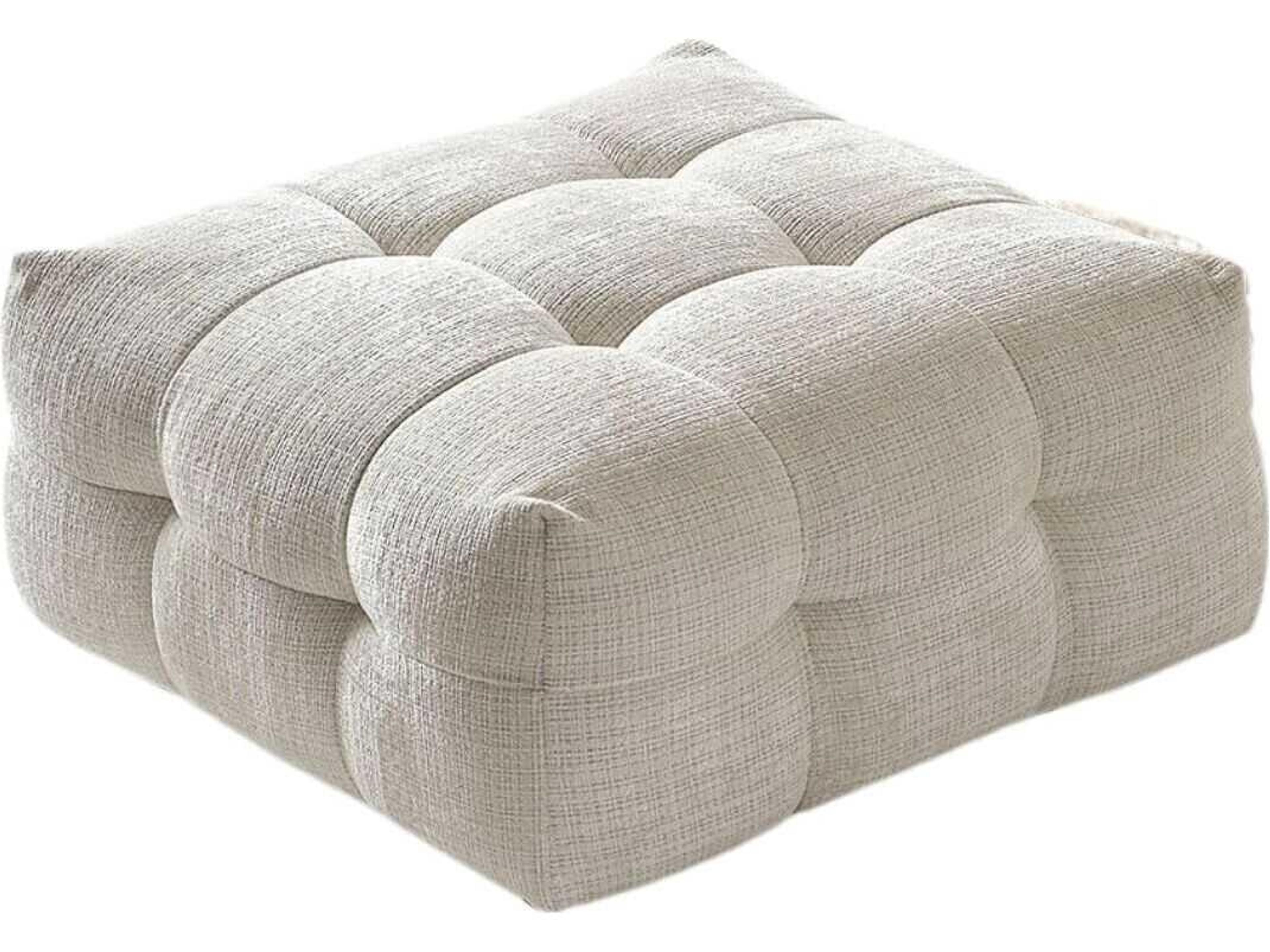 Whiteline Modern Living Cloud Beige Upholstered Ottoman