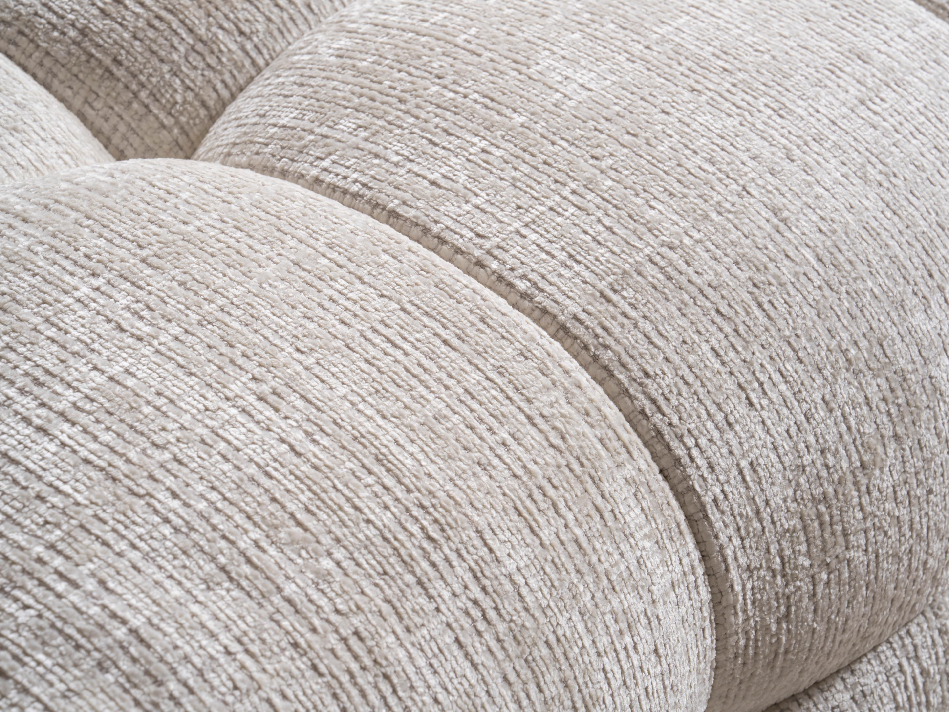 Whiteline Modern Living Cloud Beige Upholstered Ottoman