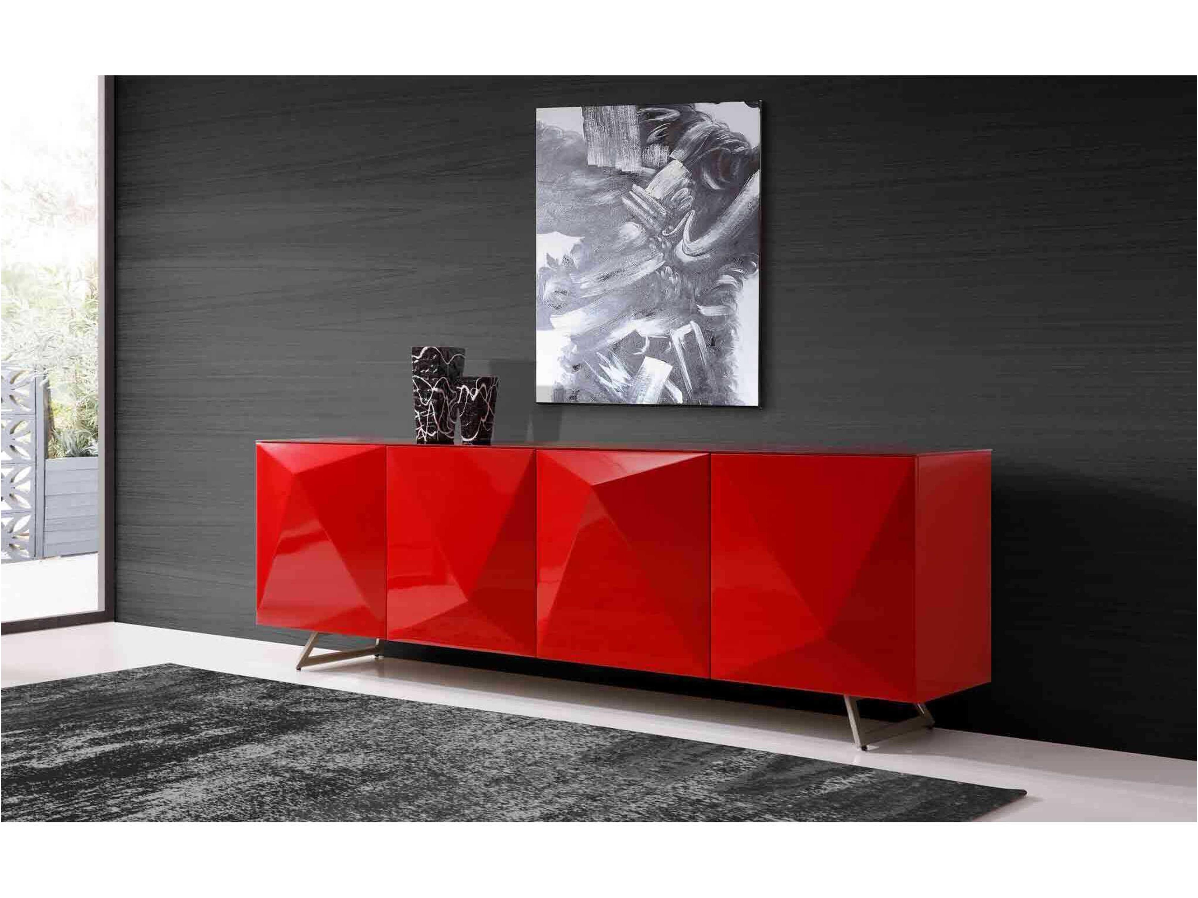 Whiteline Modern Living Samantha 94" Red Sideboard