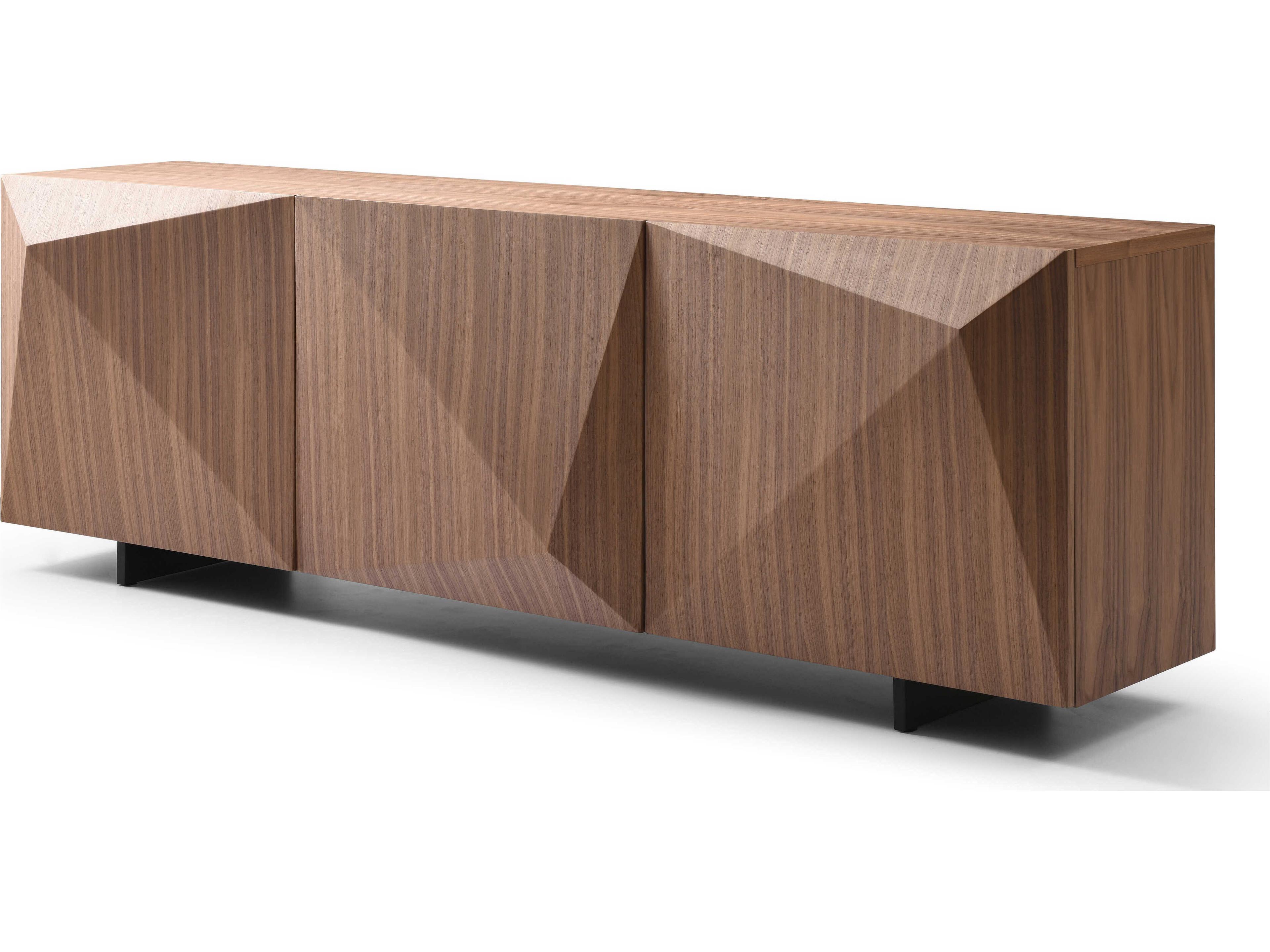 Geneva 87" Walnut Wood Brown Sideboard