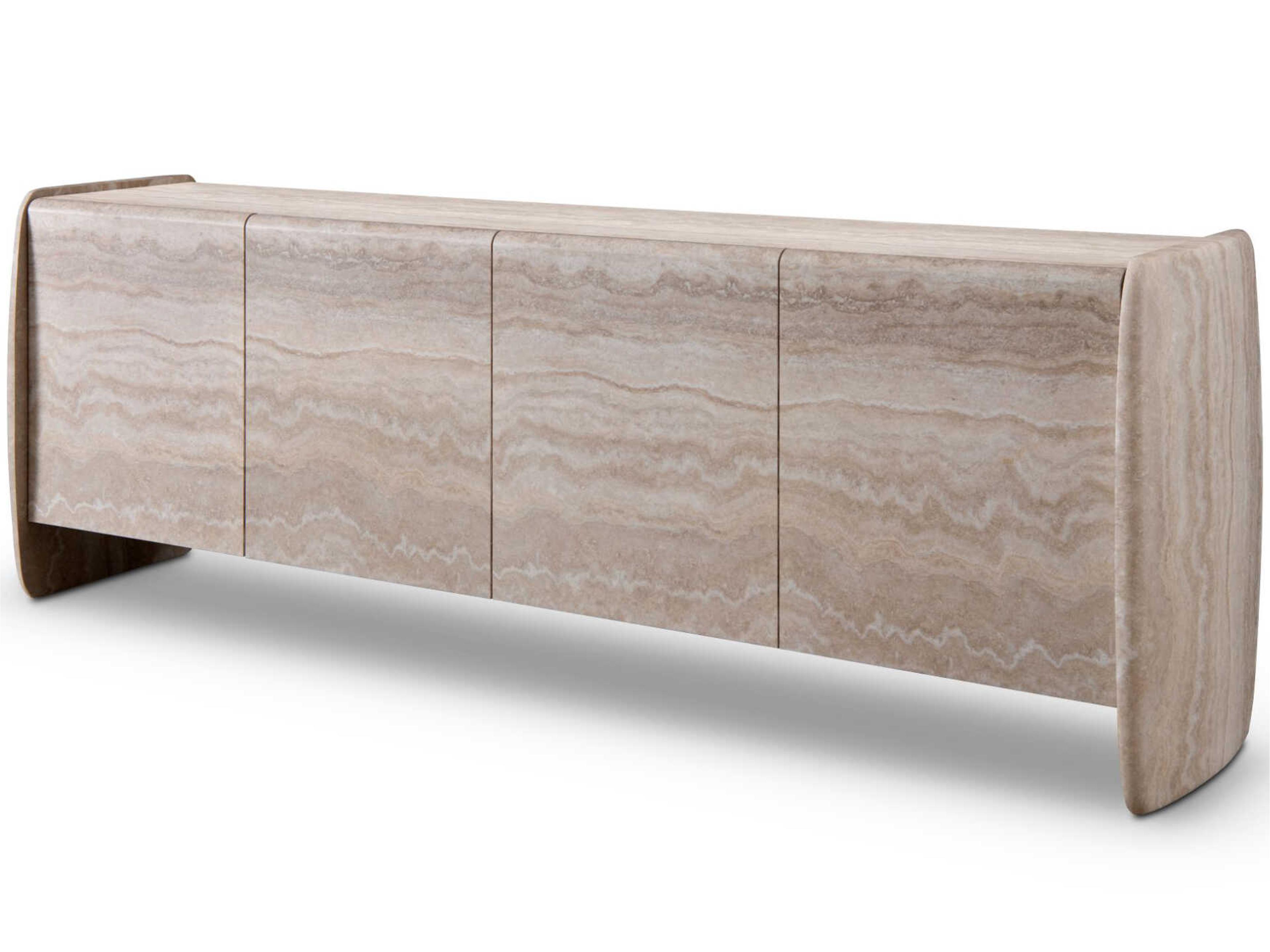 Petra 87" Travertine Paper Sideboard