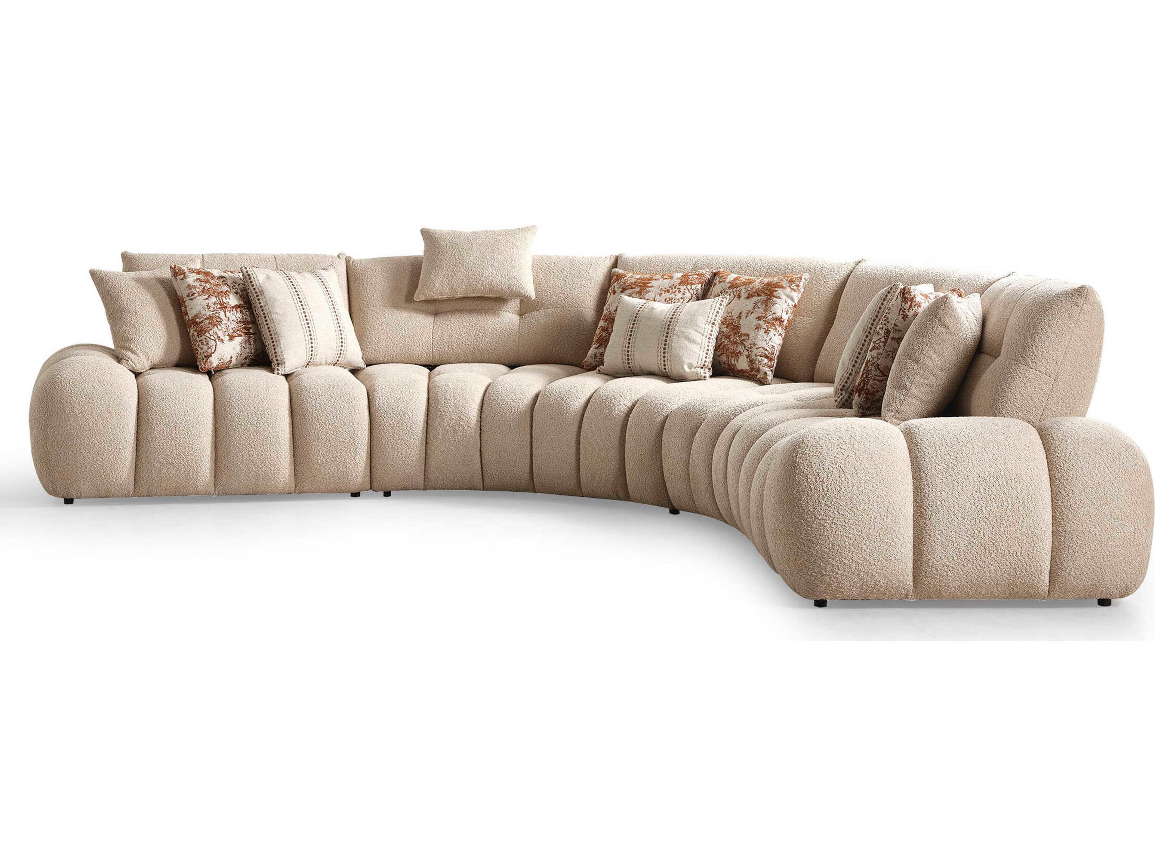 Whiteline Modern Living Lune Brown Upholstered Sectional Sofa