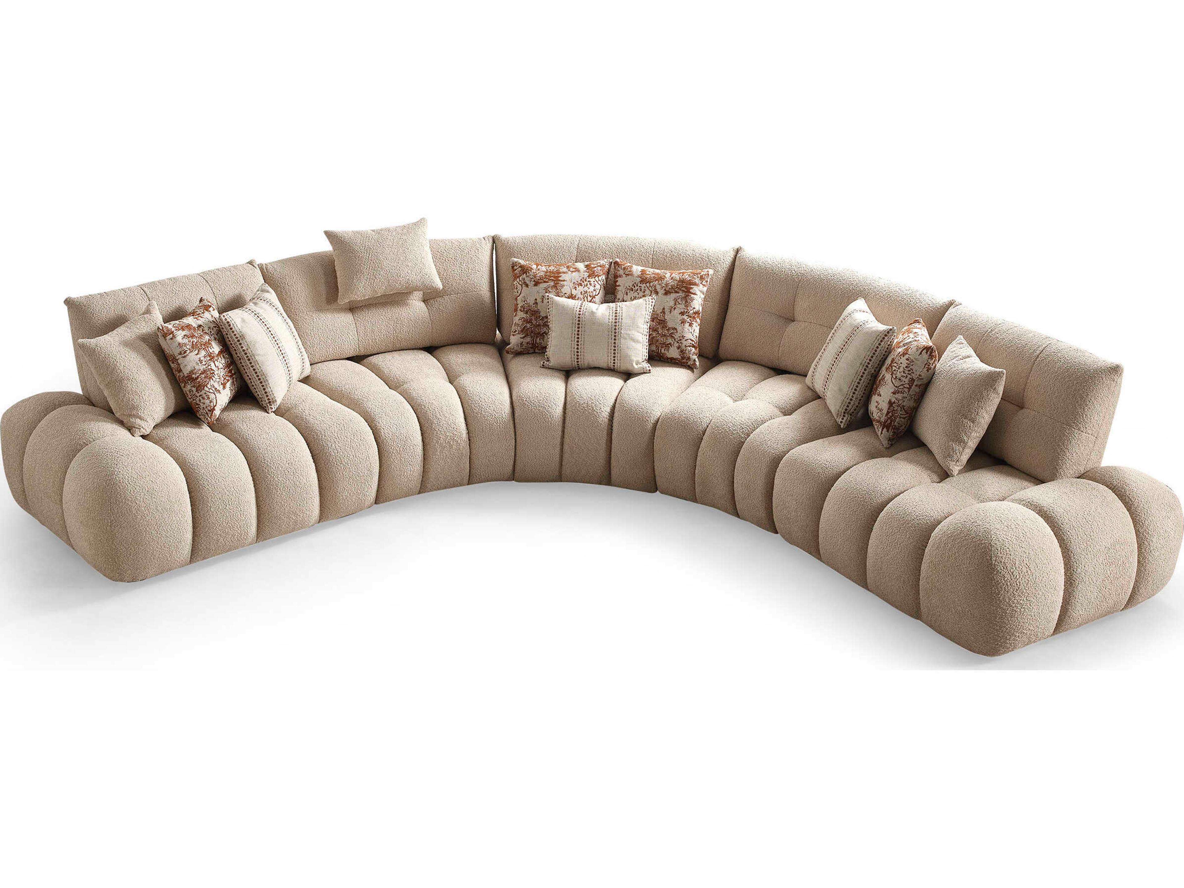 Whiteline Modern Living Lune Brown Upholstered Sectional Sofa