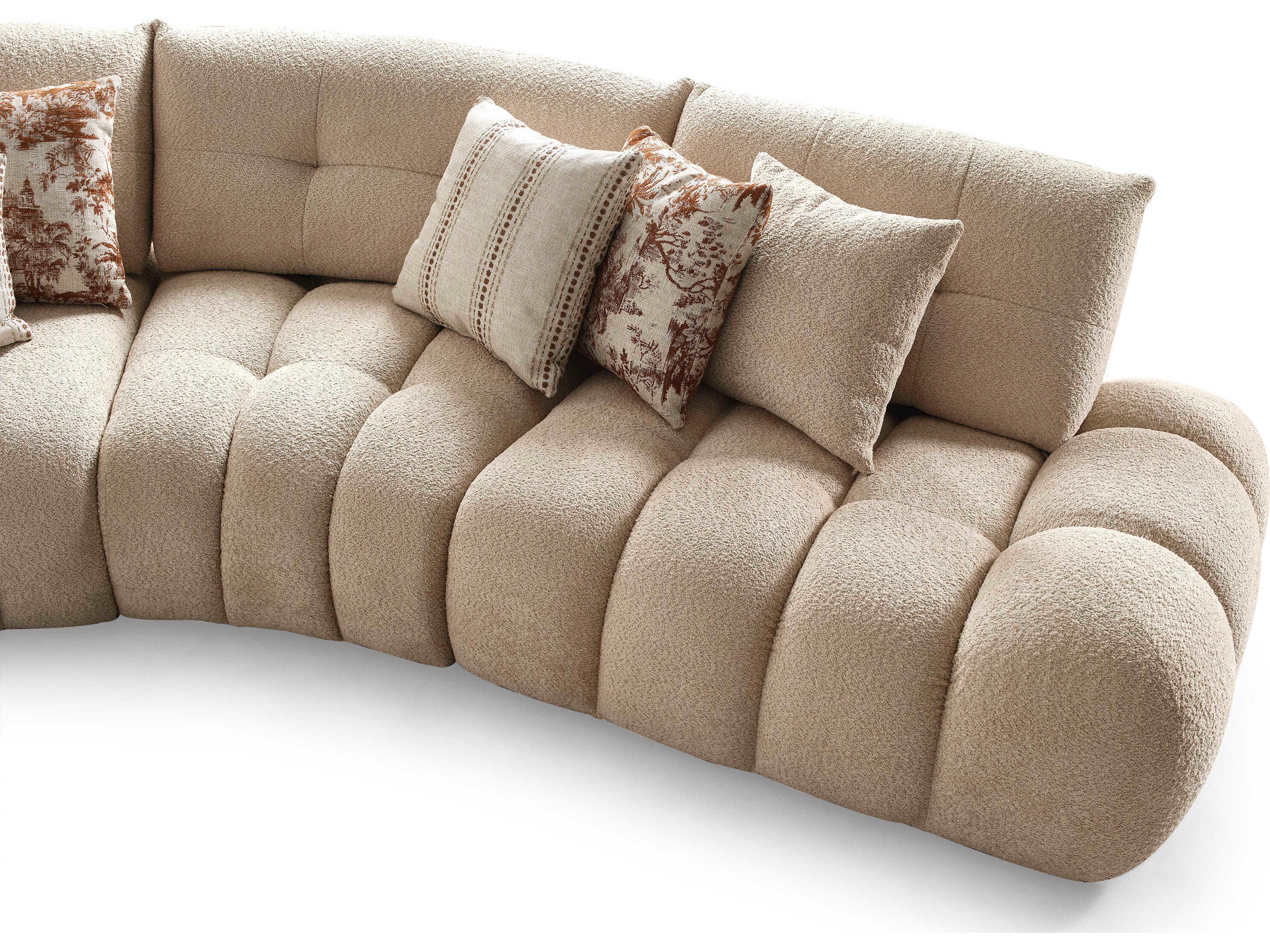 Whiteline Modern Living Lune Brown Upholstered Sectional Sofa