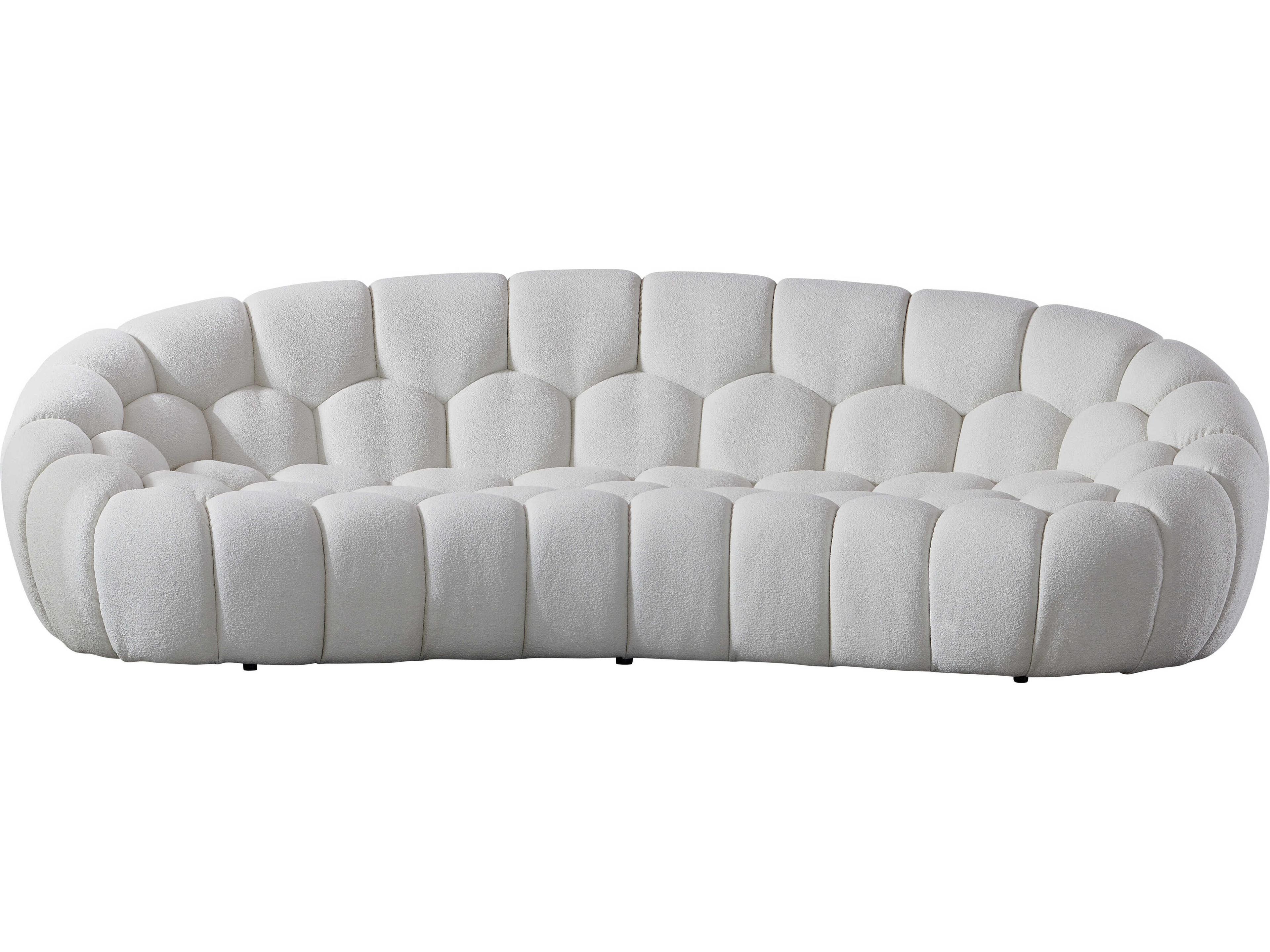 Whiteline Modern Living Nest White Upholstered Sofa