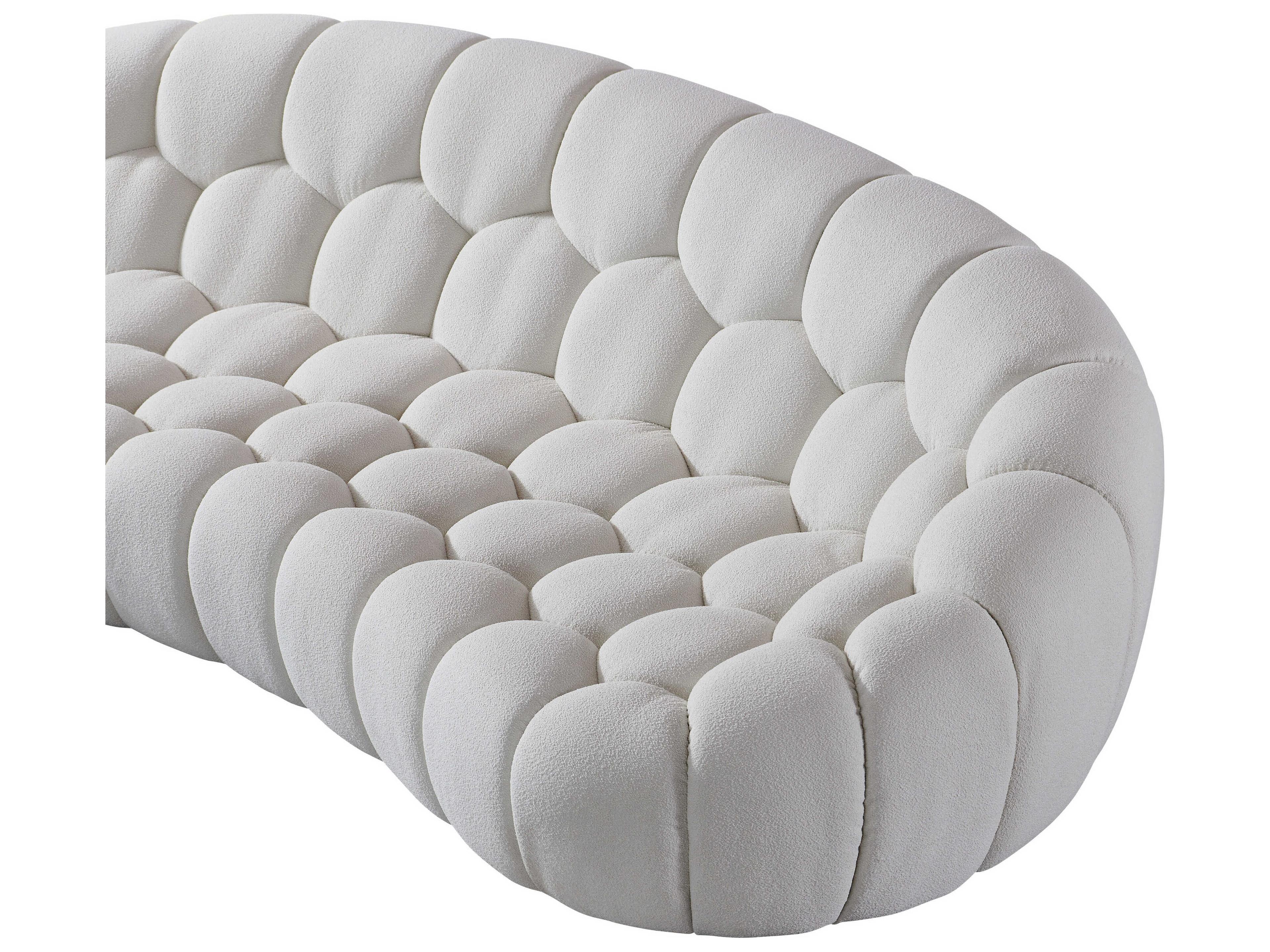 Whiteline Modern Living Nest White Upholstered Sofa