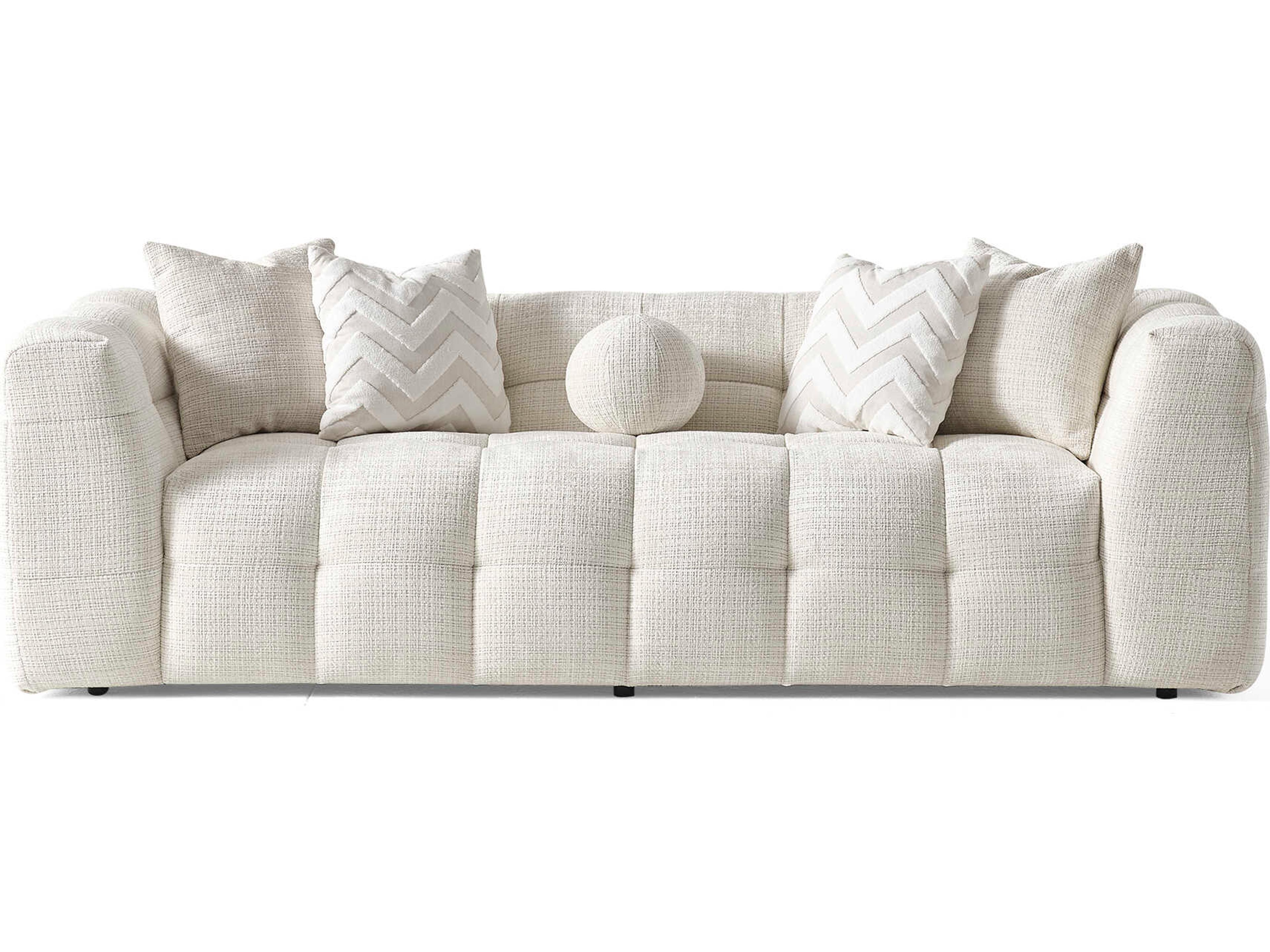 Whiteline Modern Living Cloud Beige Upholstered Sofa