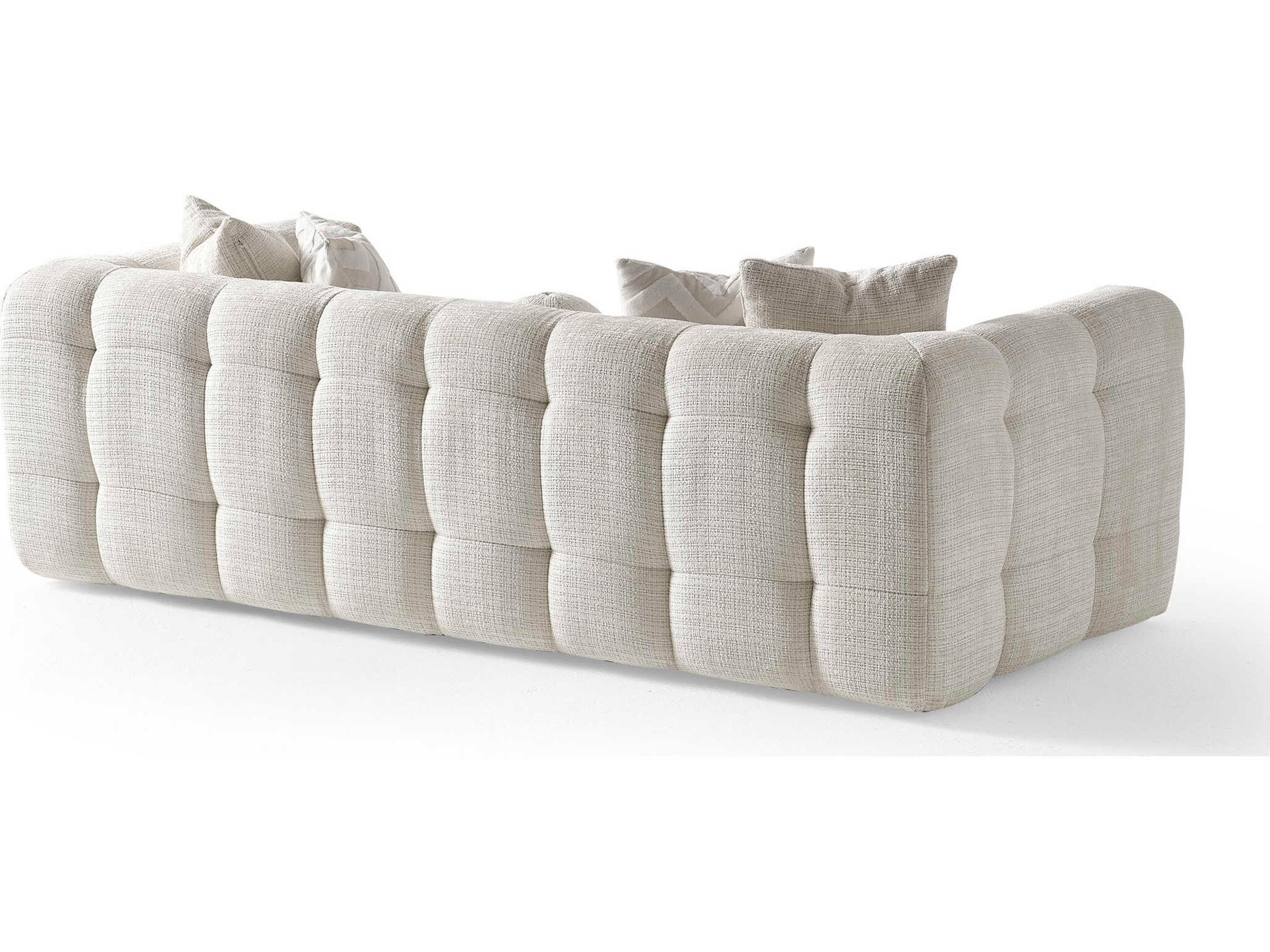 Whiteline Modern Living Cloud Beige Upholstered Sofa