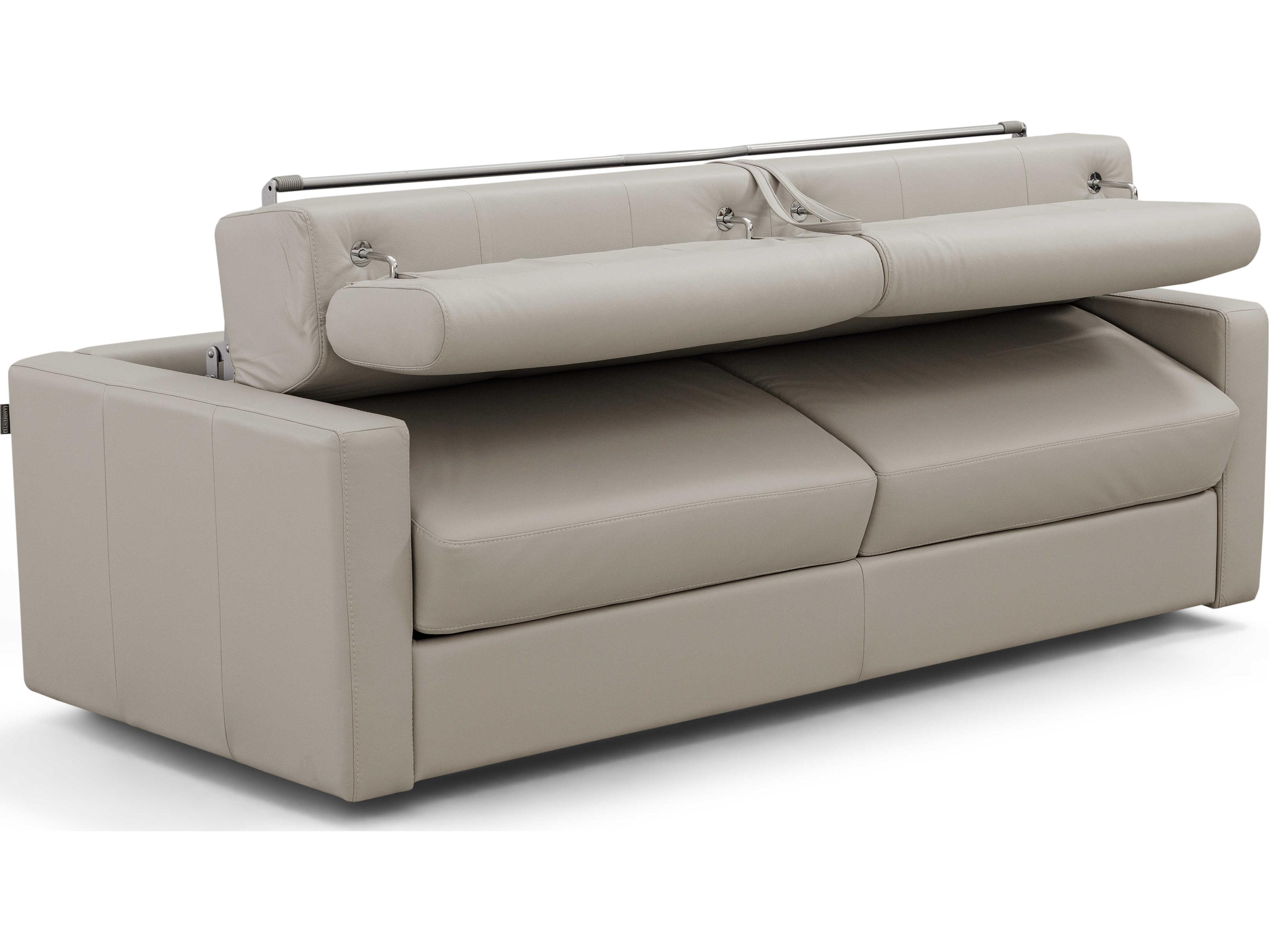 Whiteline Modern Living Balance Light Grey Leather Sofa Bed