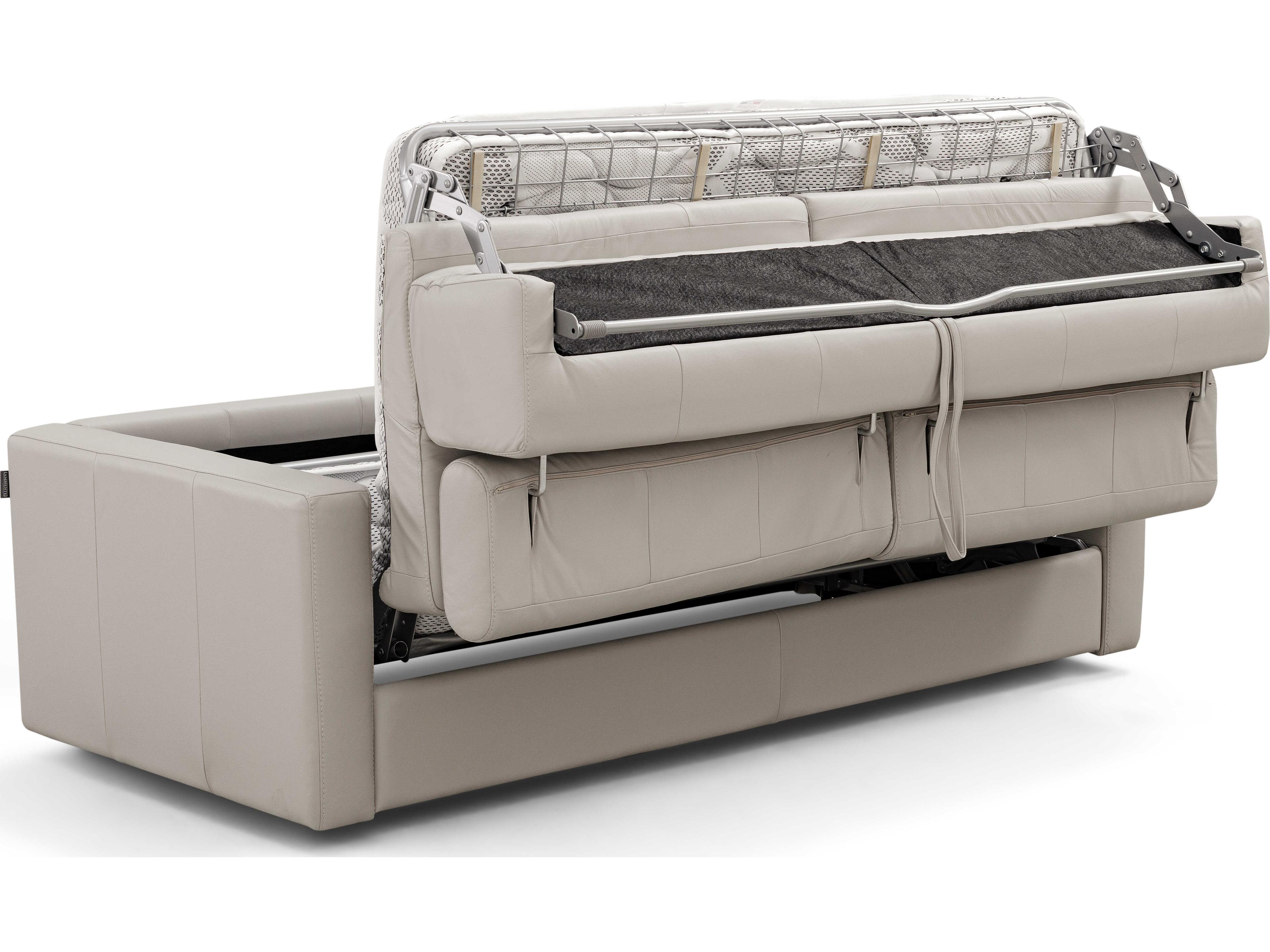 Whiteline Modern Living Balance Light Grey Leather Sofa Bed