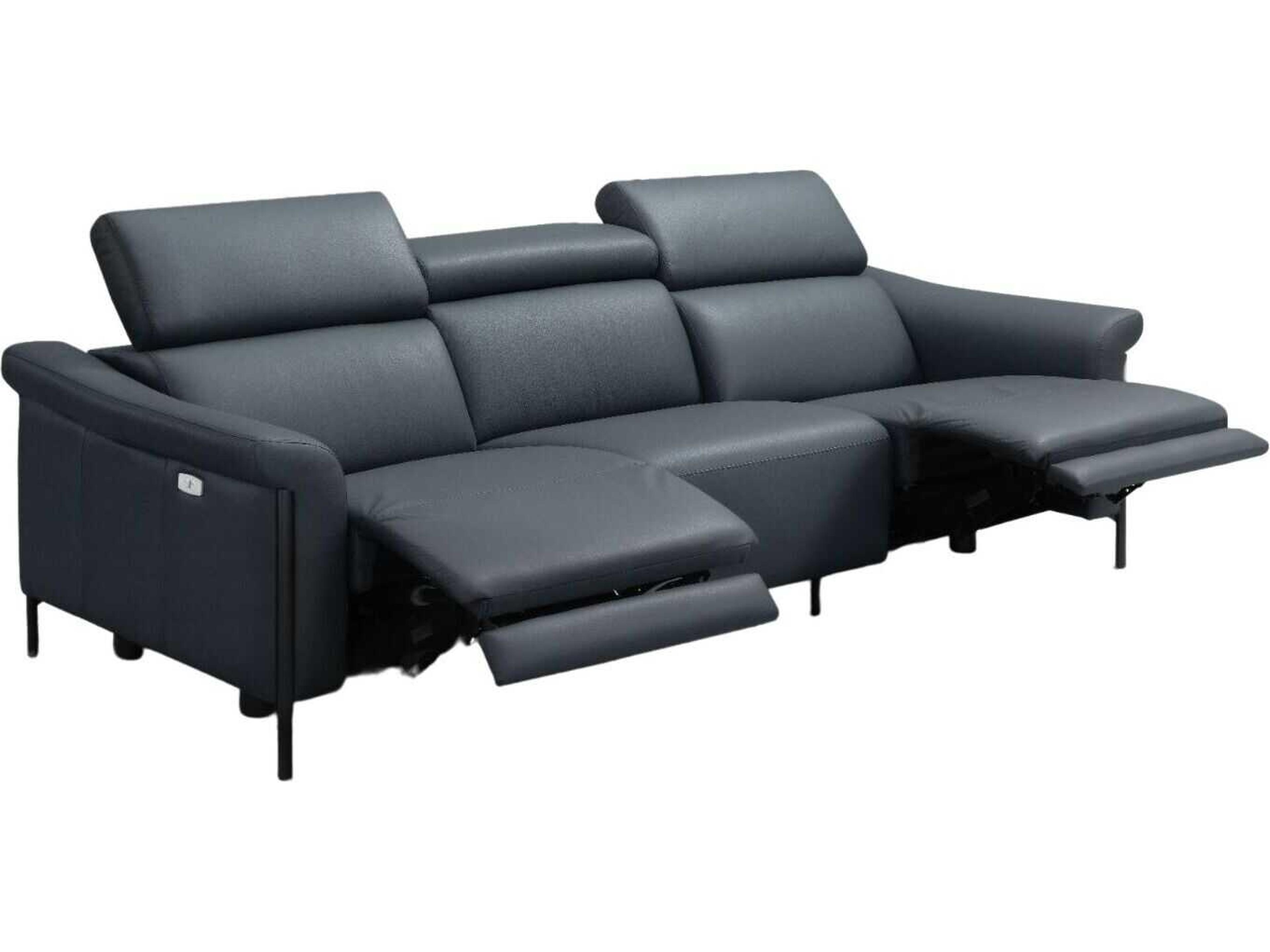 Martine Blue Leather Sofa