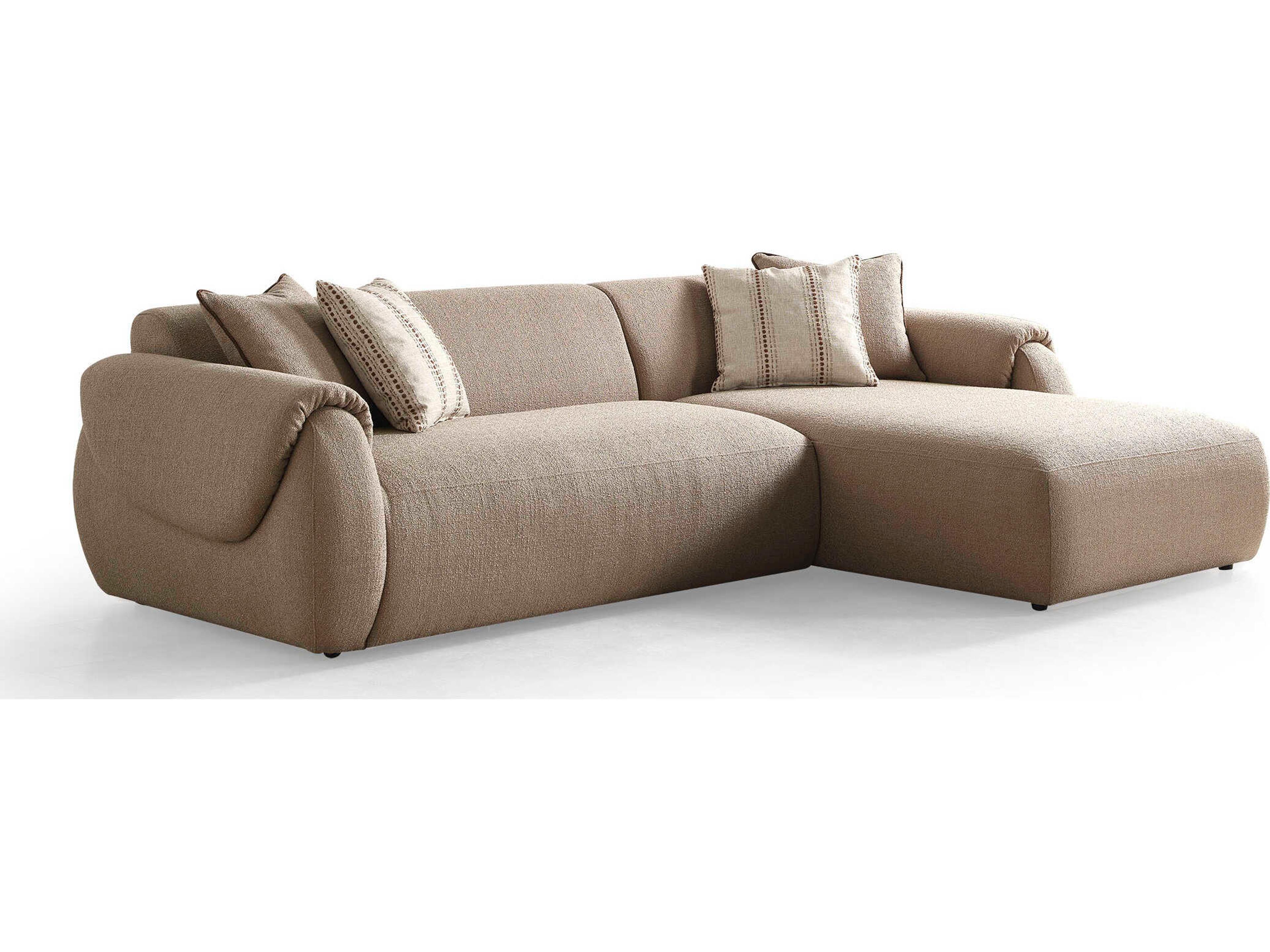 Flore Brown Upholstered Sectional Sofa