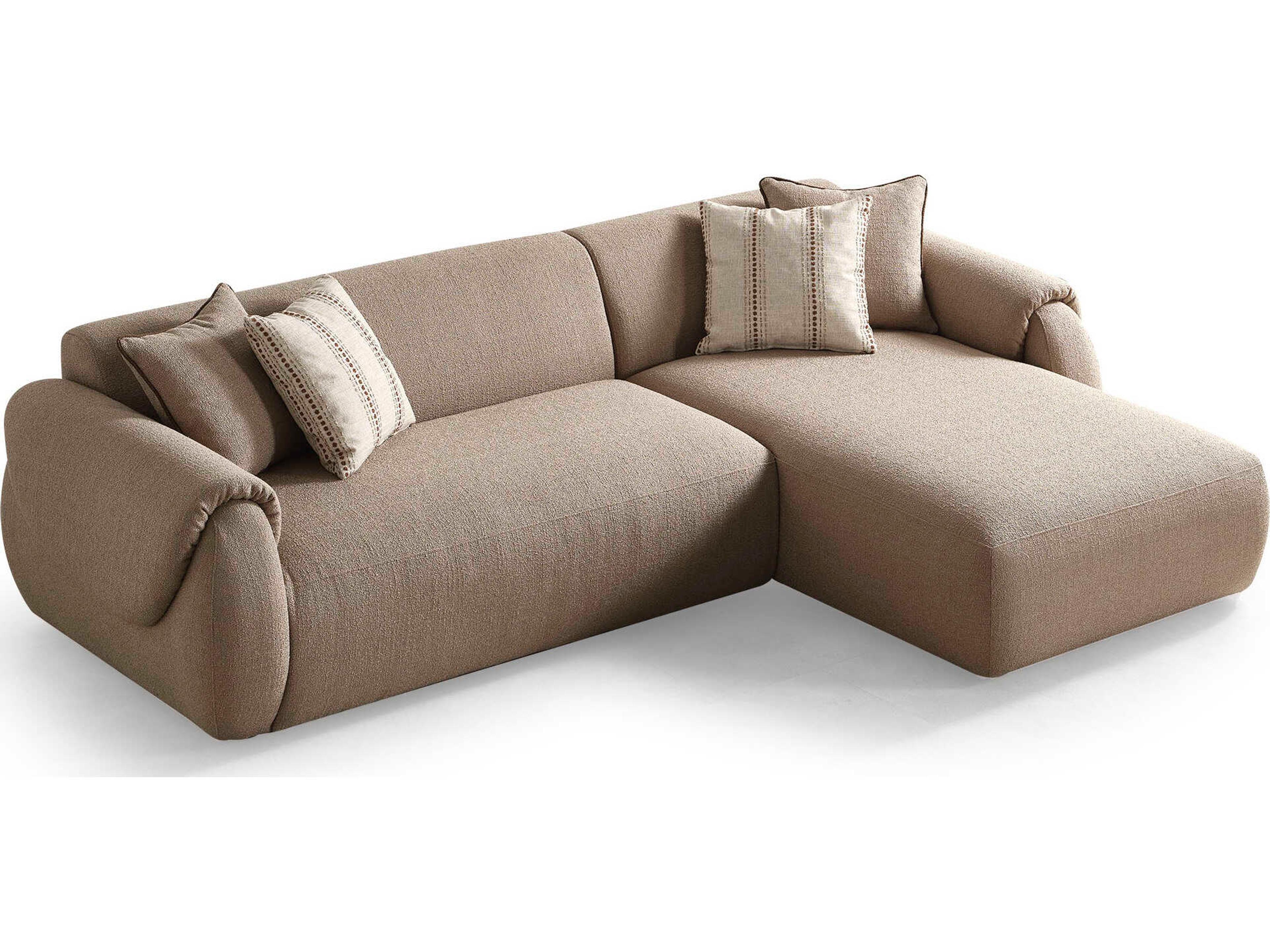 Whiteline Modern Living Flore Brown Upholstered Sectional Sofa