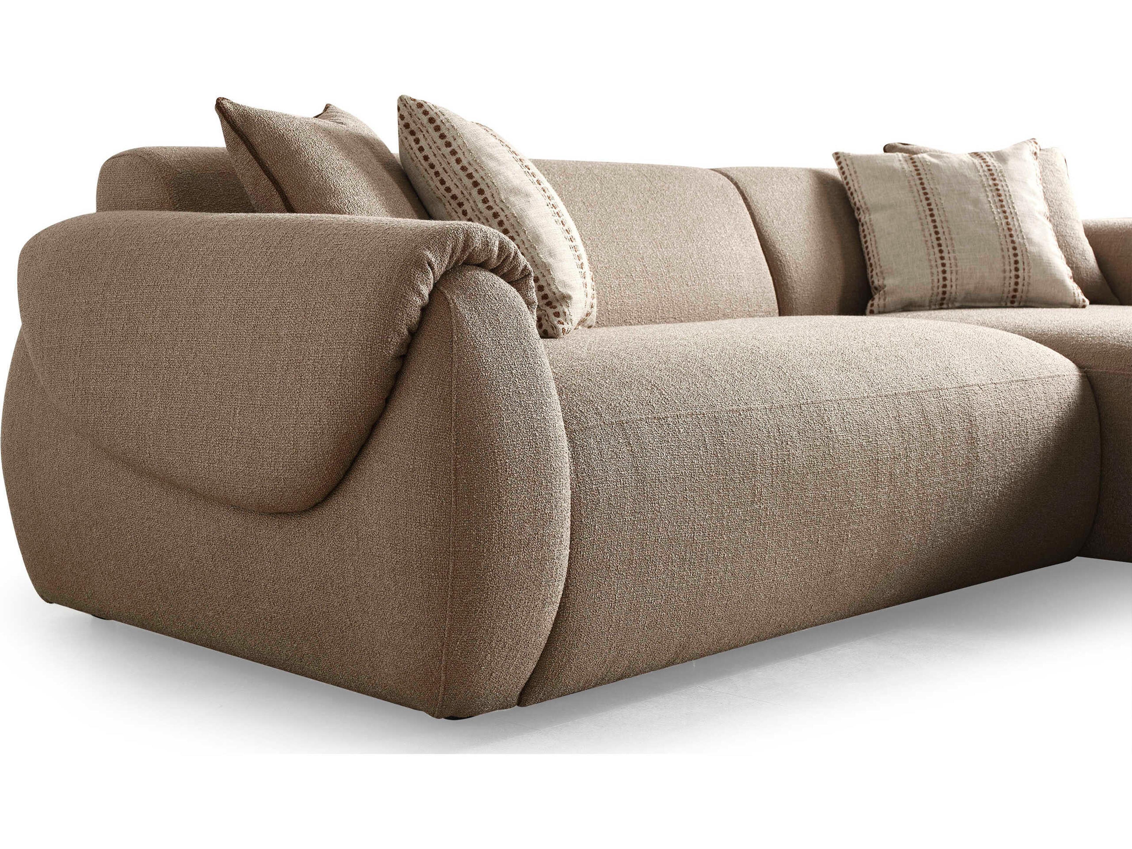 Whiteline Modern Living Flore Brown Upholstered Sectional Sofa