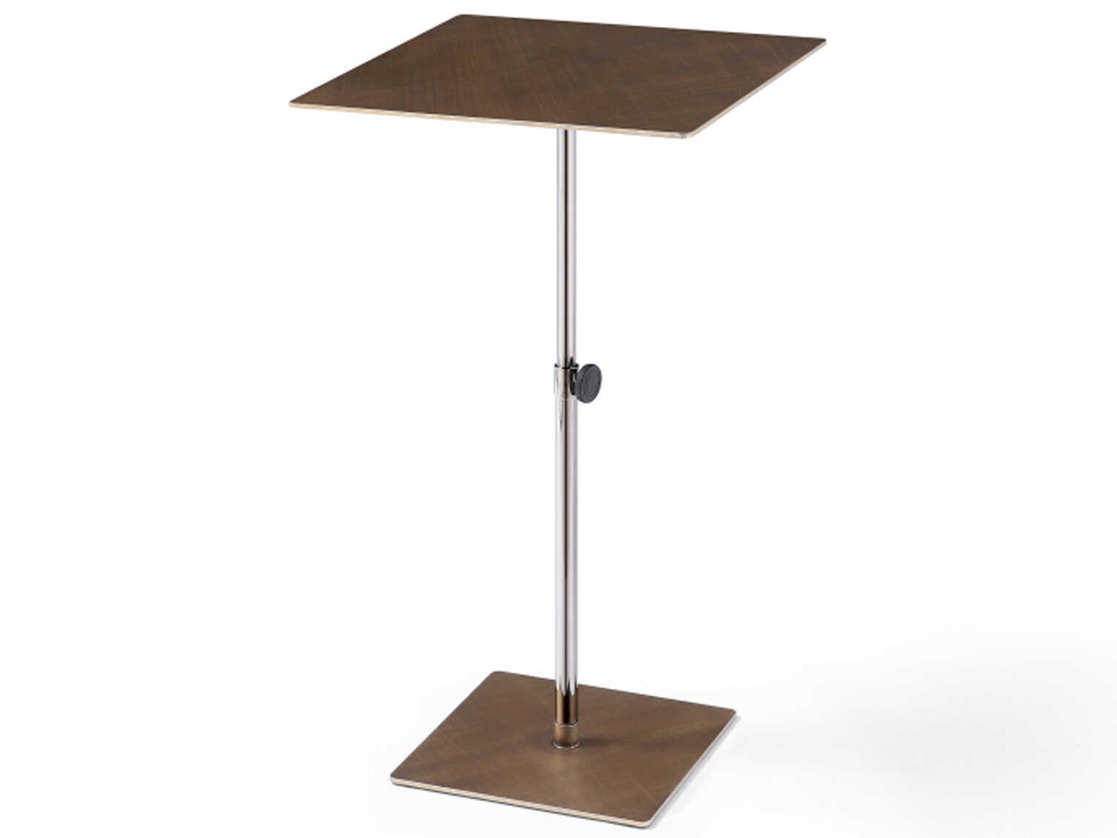 Whiteline Modern Living Karley Square Metal Brushed Bronze End Table