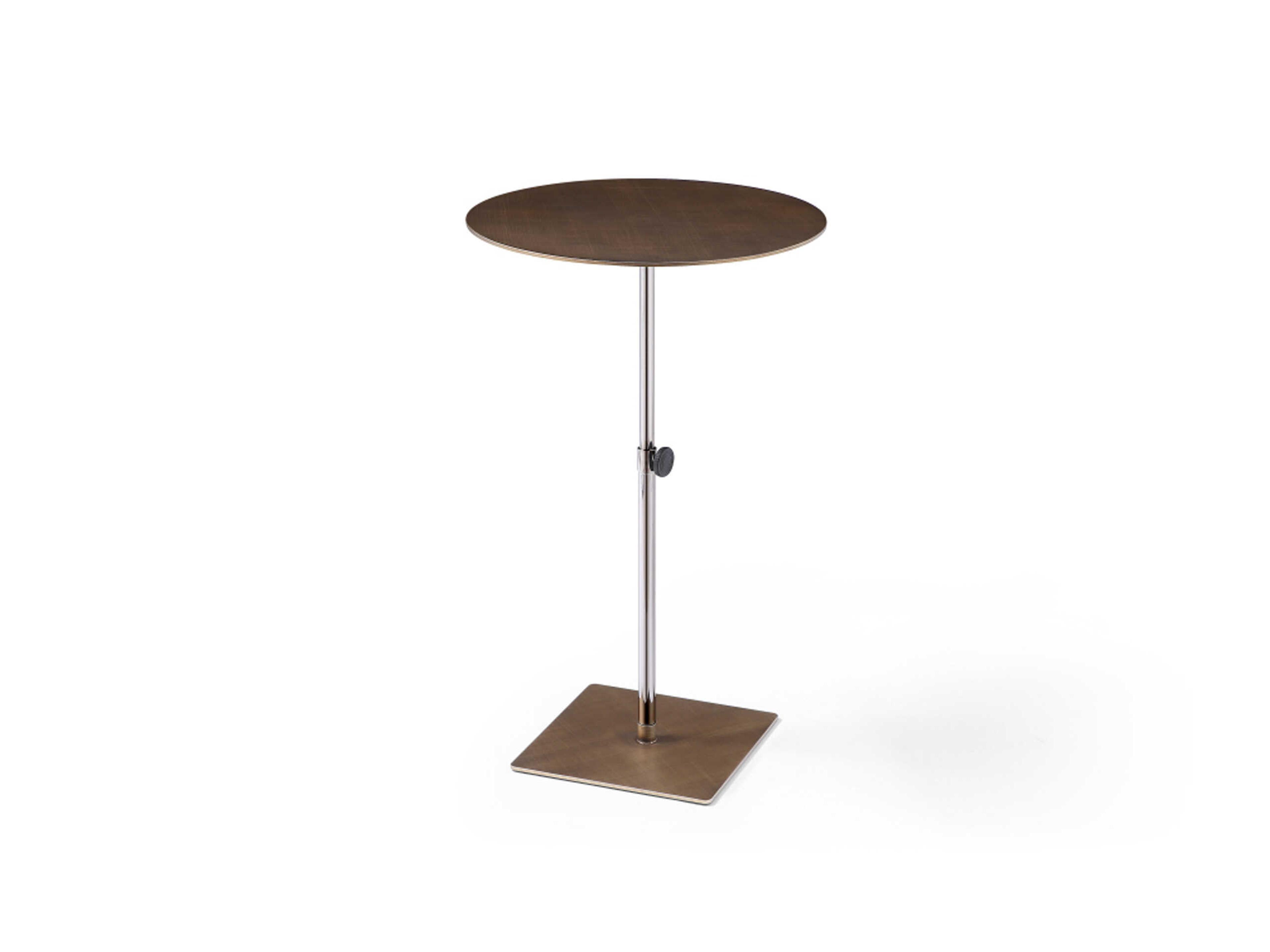 Whiteline Modern Living Marley Round Metal Brushed Bronze End Table