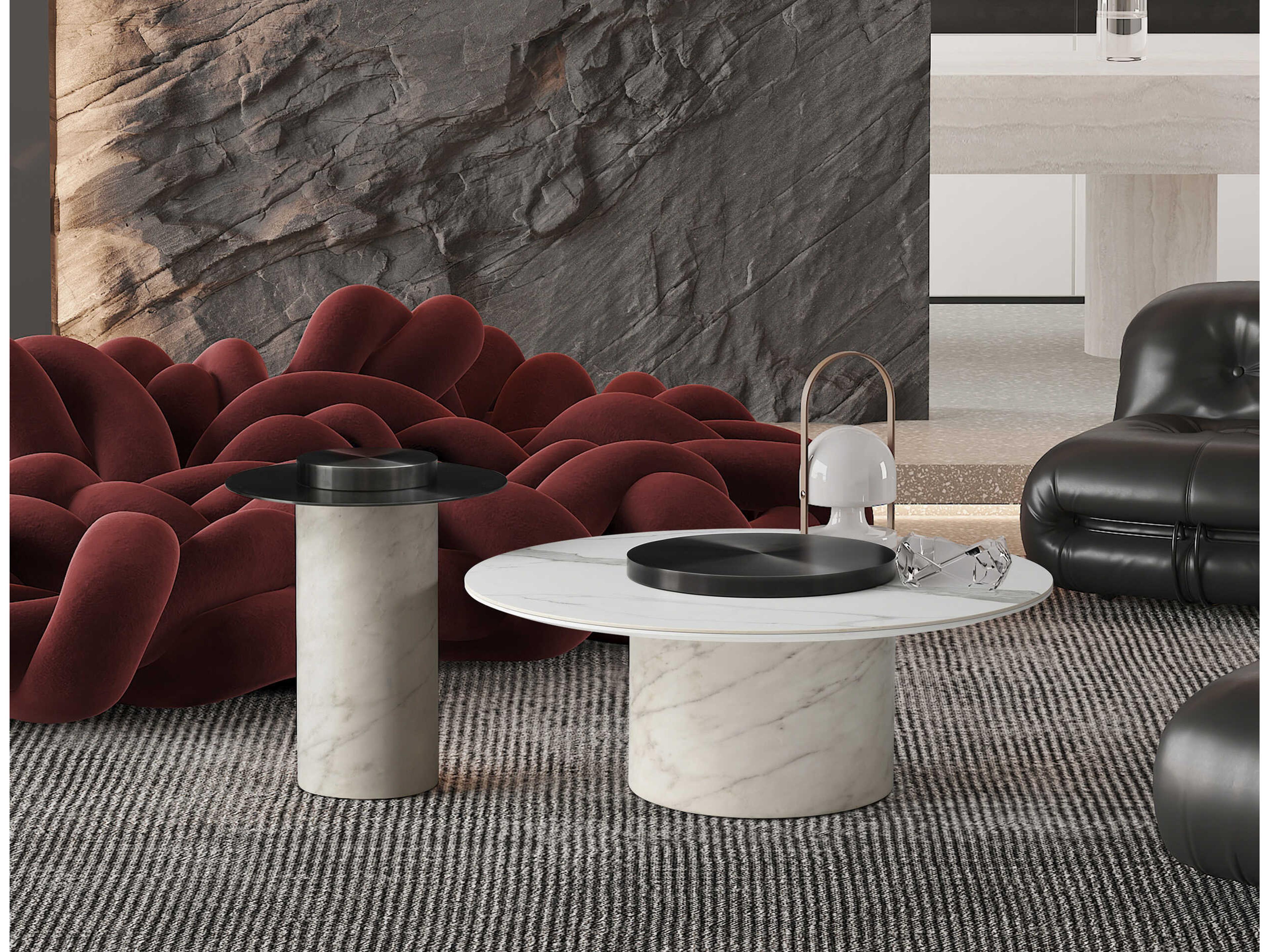 Whiteline Modern Living Aviana Round Steel White End Table