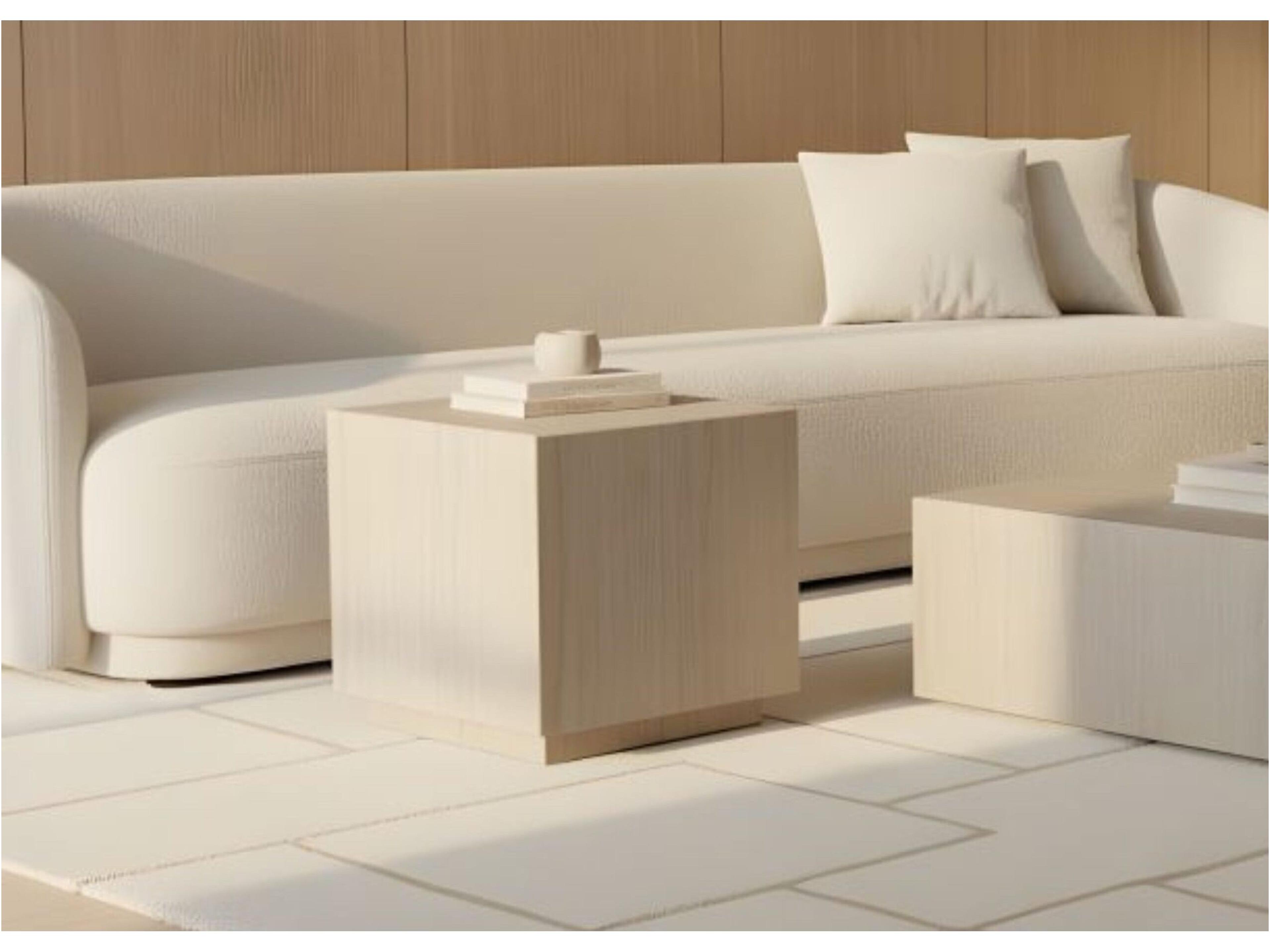 Whiteline Modern Living Iris Square Marble End Table