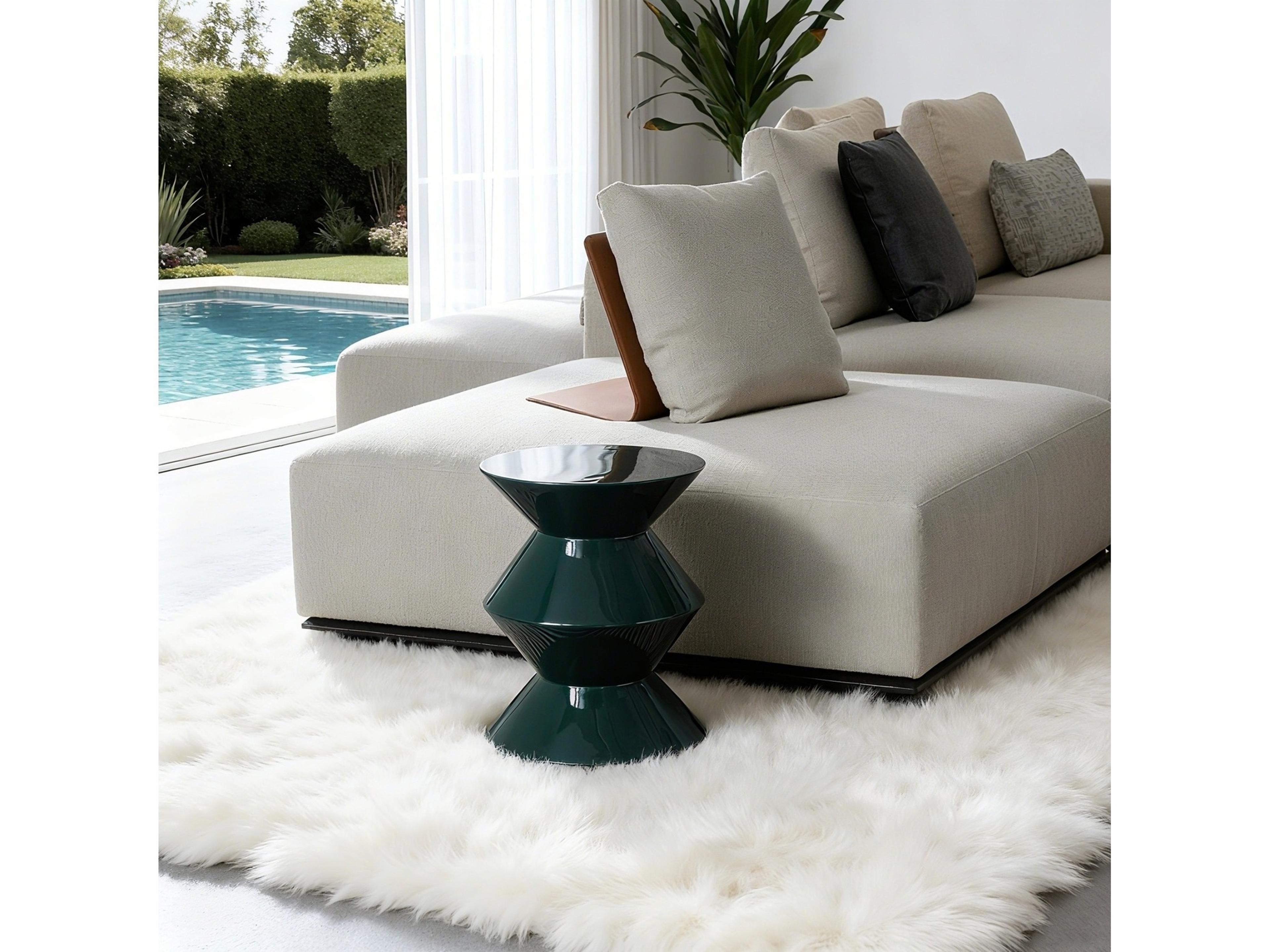 Whiteline Modern Living Joy Round Marble End Table
