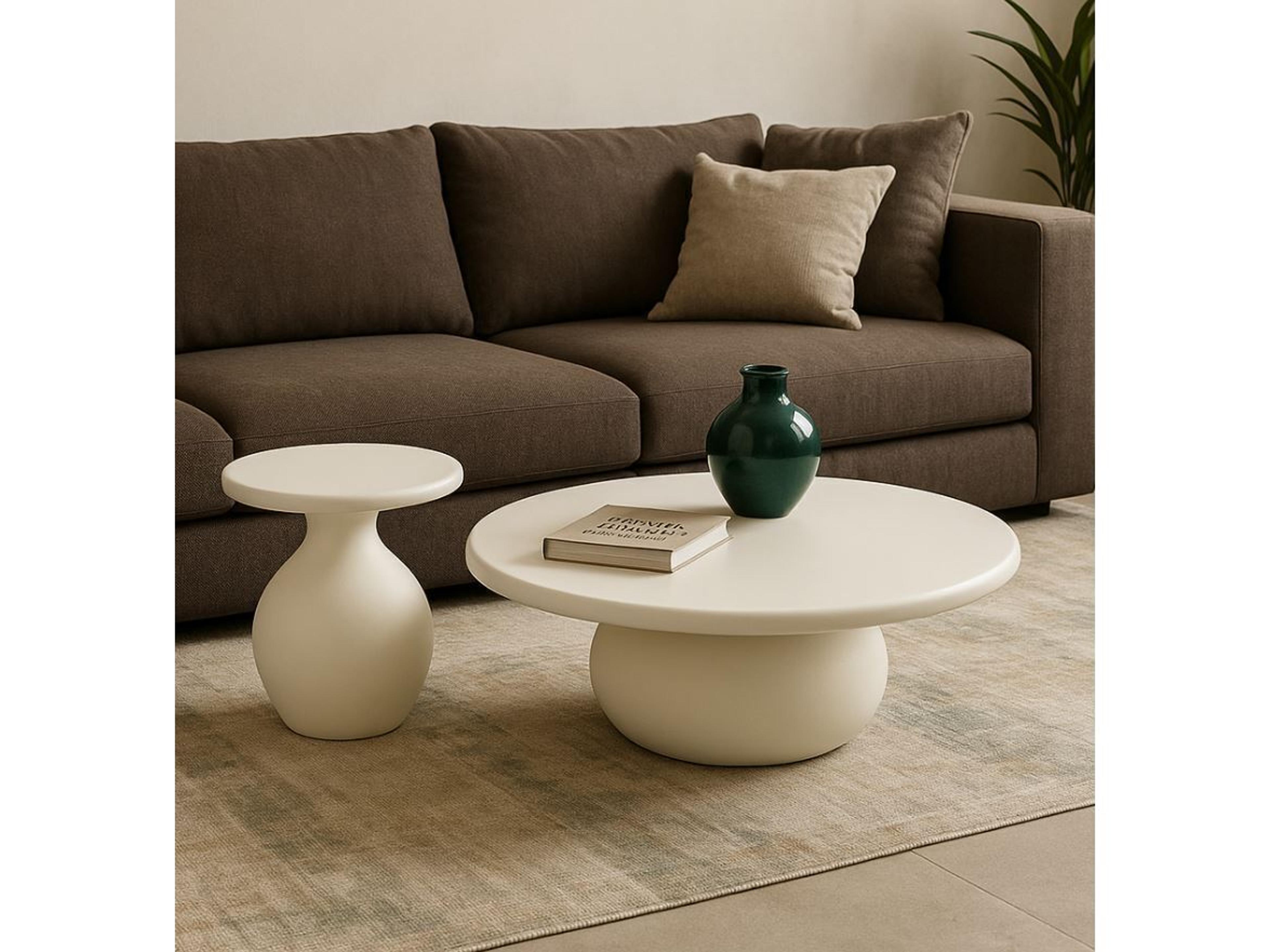 Whiteline Modern Living Luisa Round Glass End Table