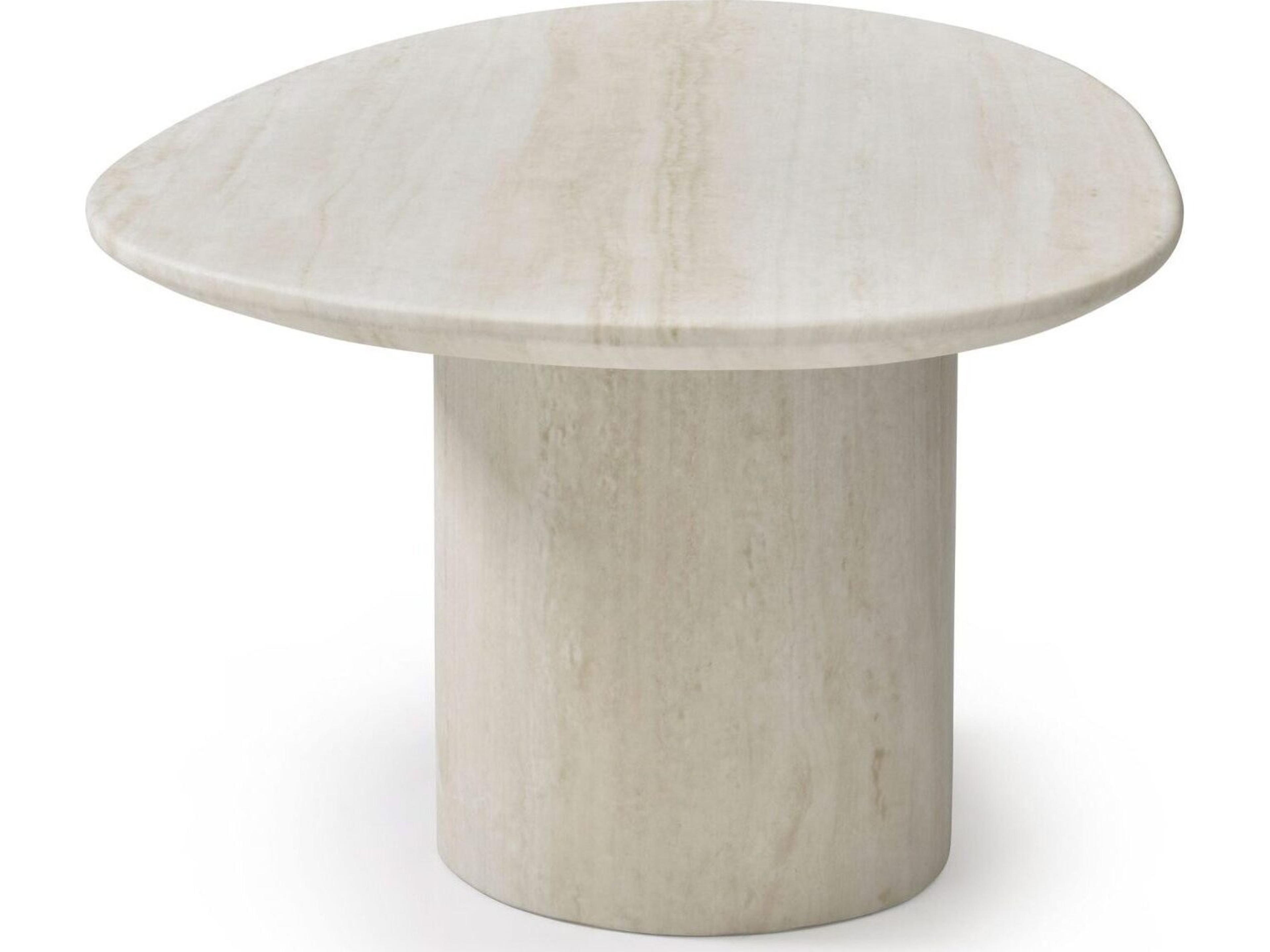 Whiteline Modern Living Petra Oval Marble End Table