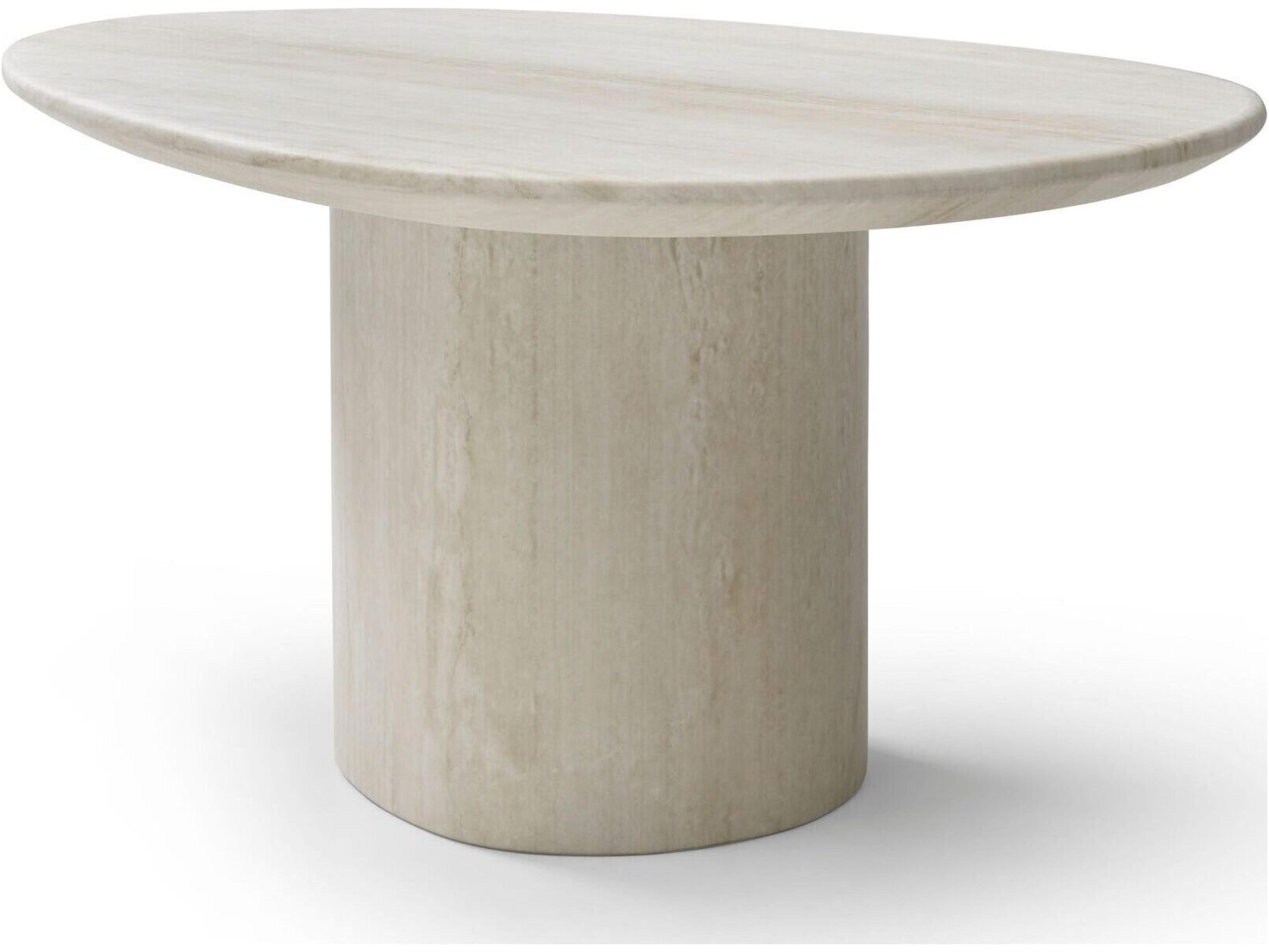 Whiteline Modern Living Petra Oval Marble End Table