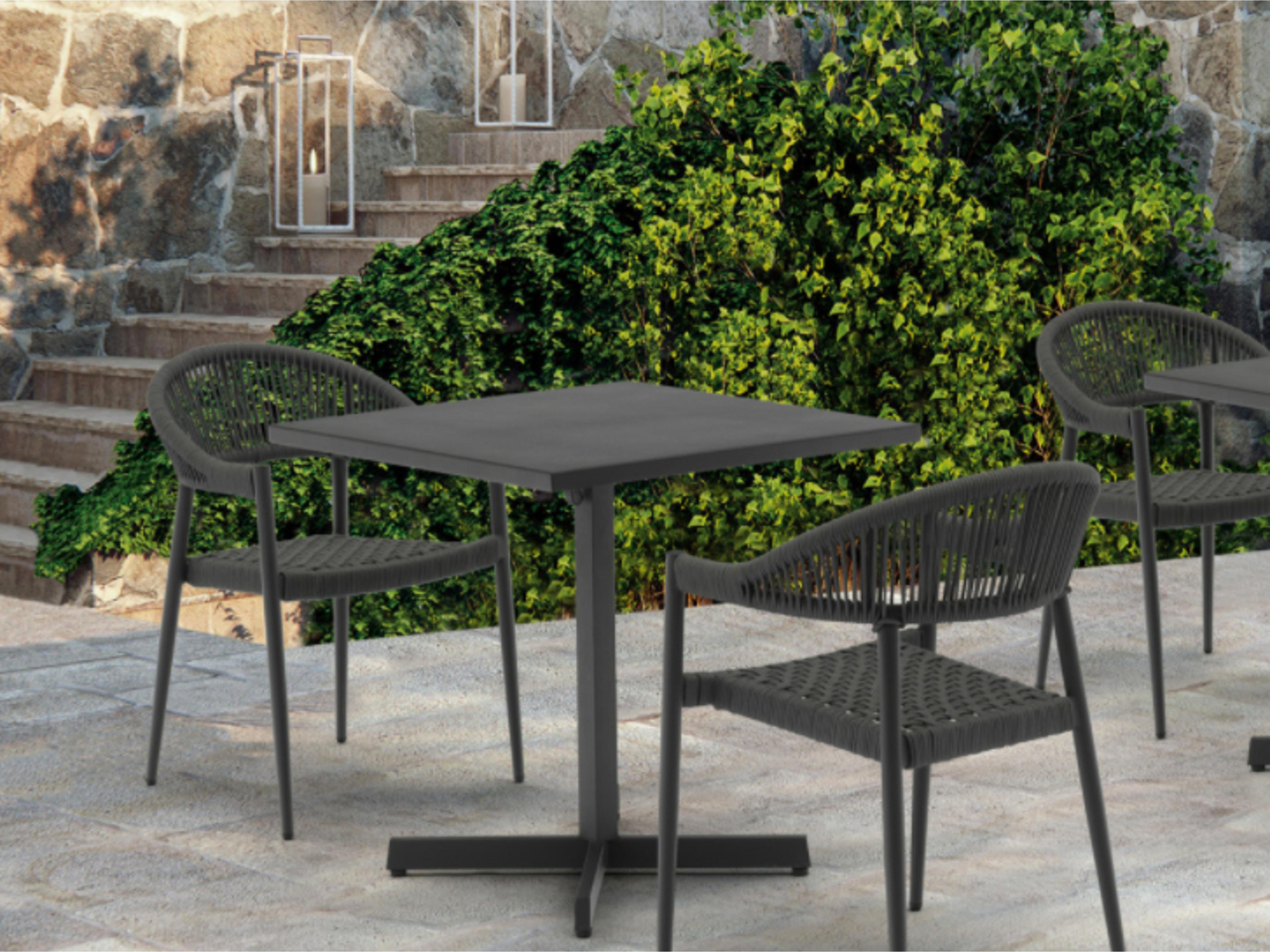 Belle Dark Grey Aluminum Dining Set