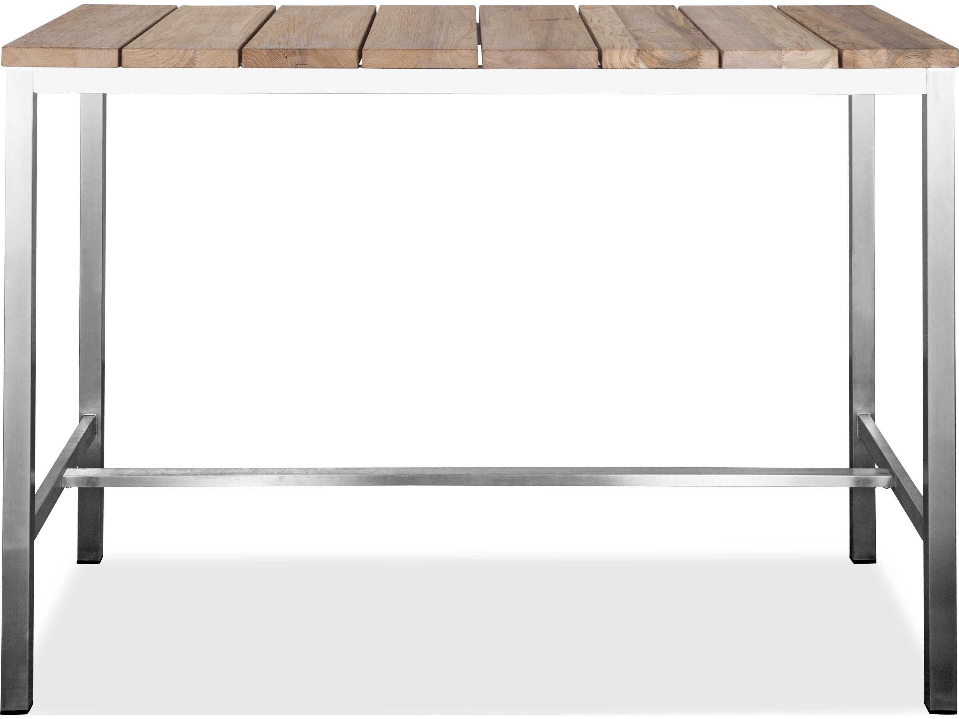 Whiteline Modern Living Outdoor Stone Brown Aluminum Rectangular Bar Table