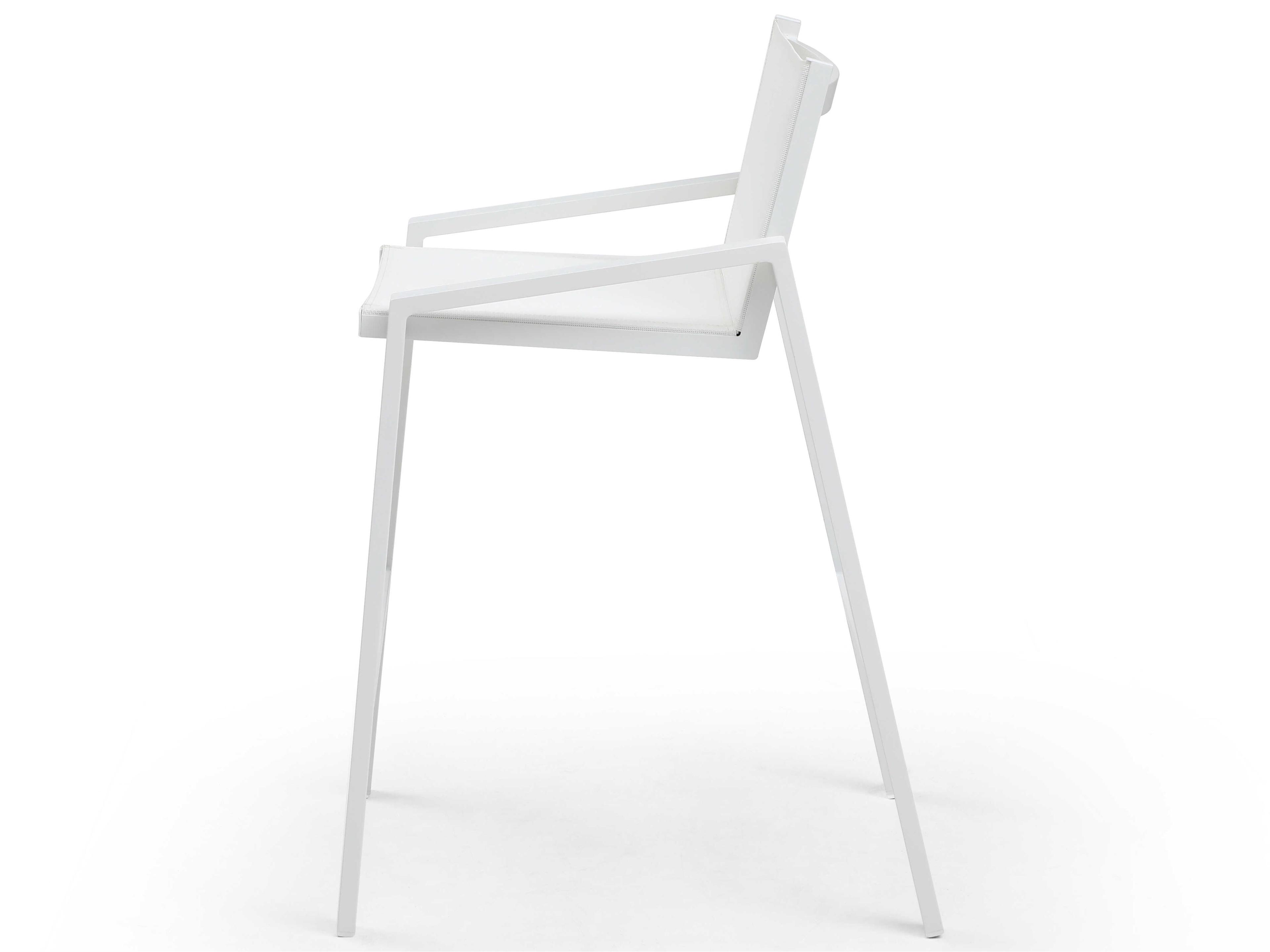 Whiteline Modern Living Outdoor Rio White Aluminum Sling Bar Stool