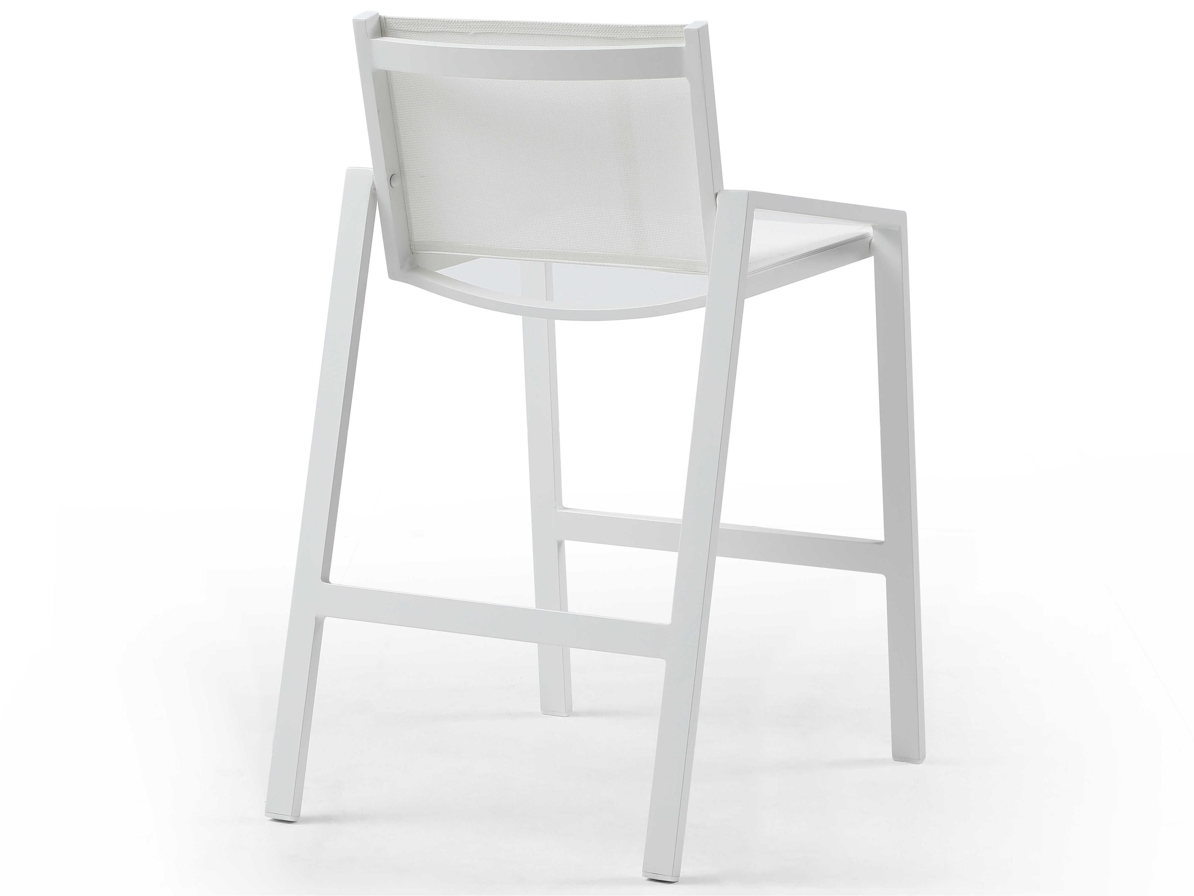Whiteline Modern Living Outdoor Rio White Aluminum Sling Bar Stool