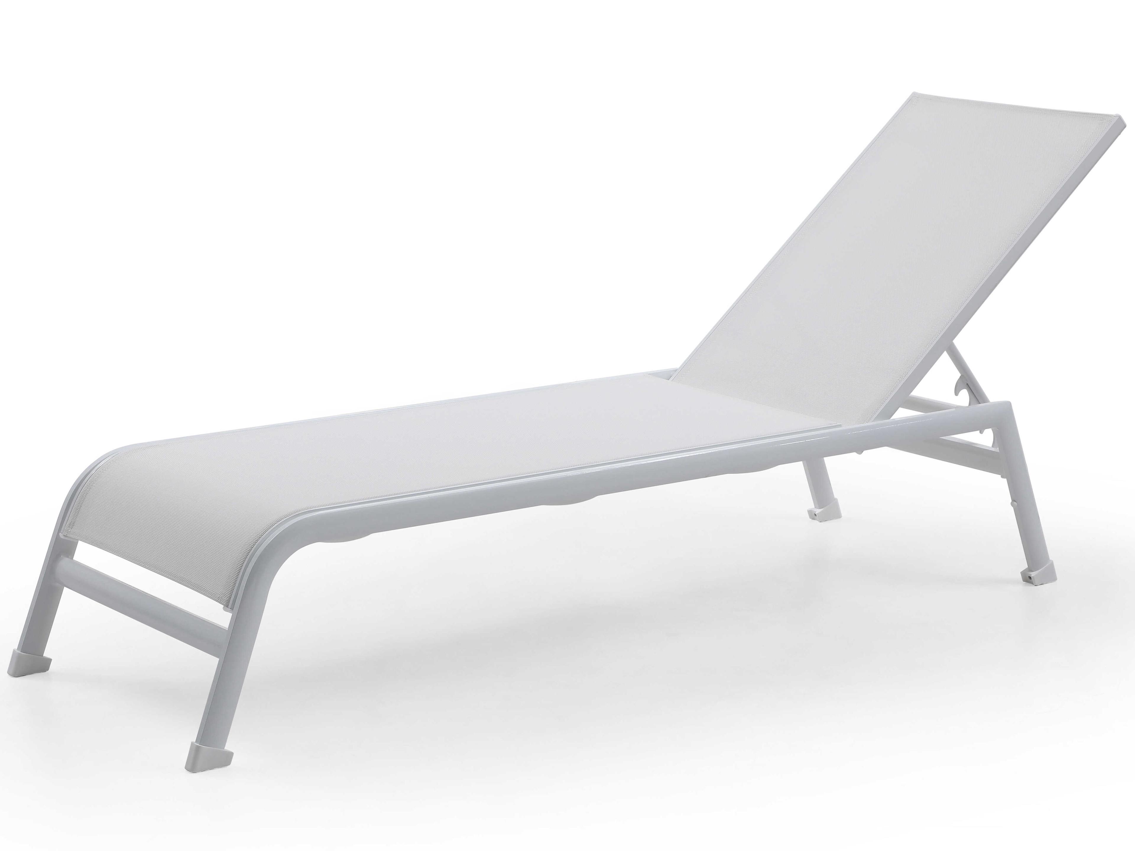 Sunset White Aluminum Sling Lounge Chair