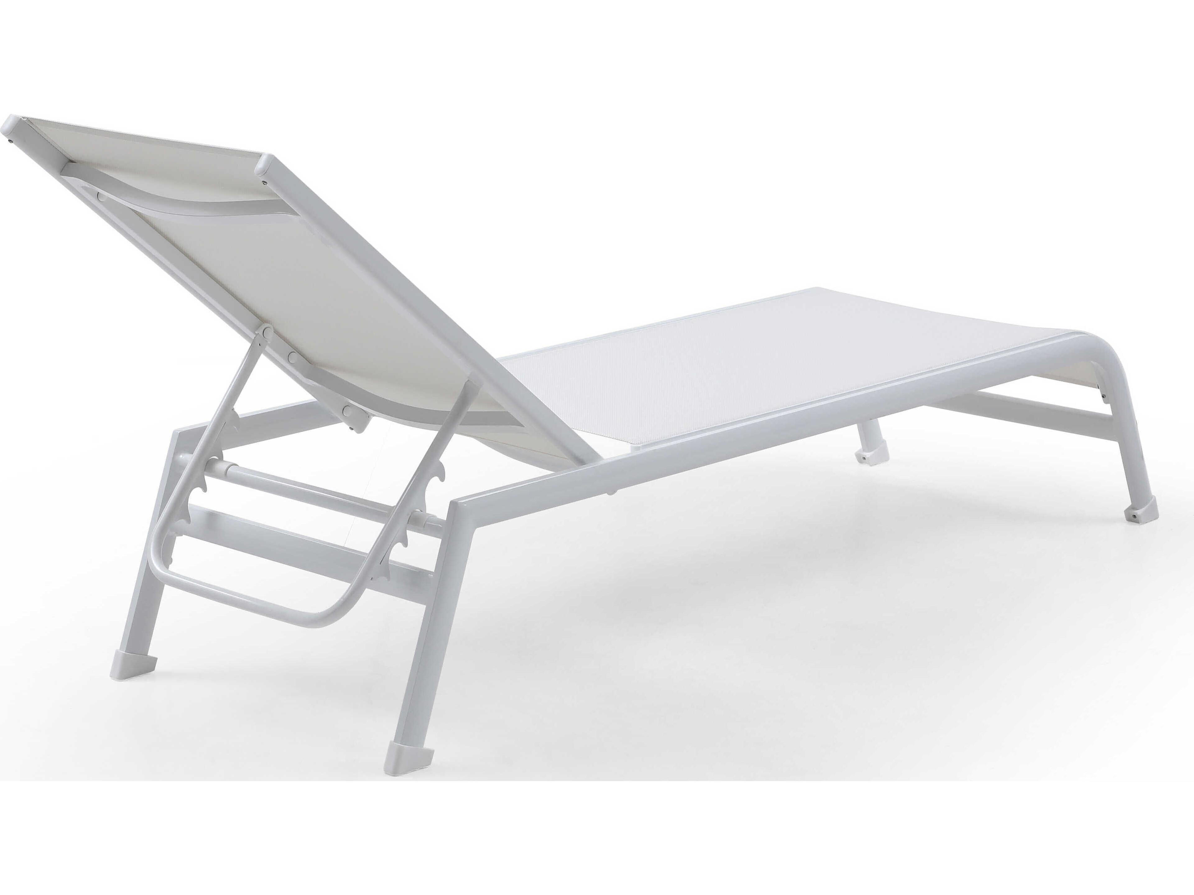 Whiteline Modern Living Outdoor Sunset White Aluminum Sling Lounge Chair
