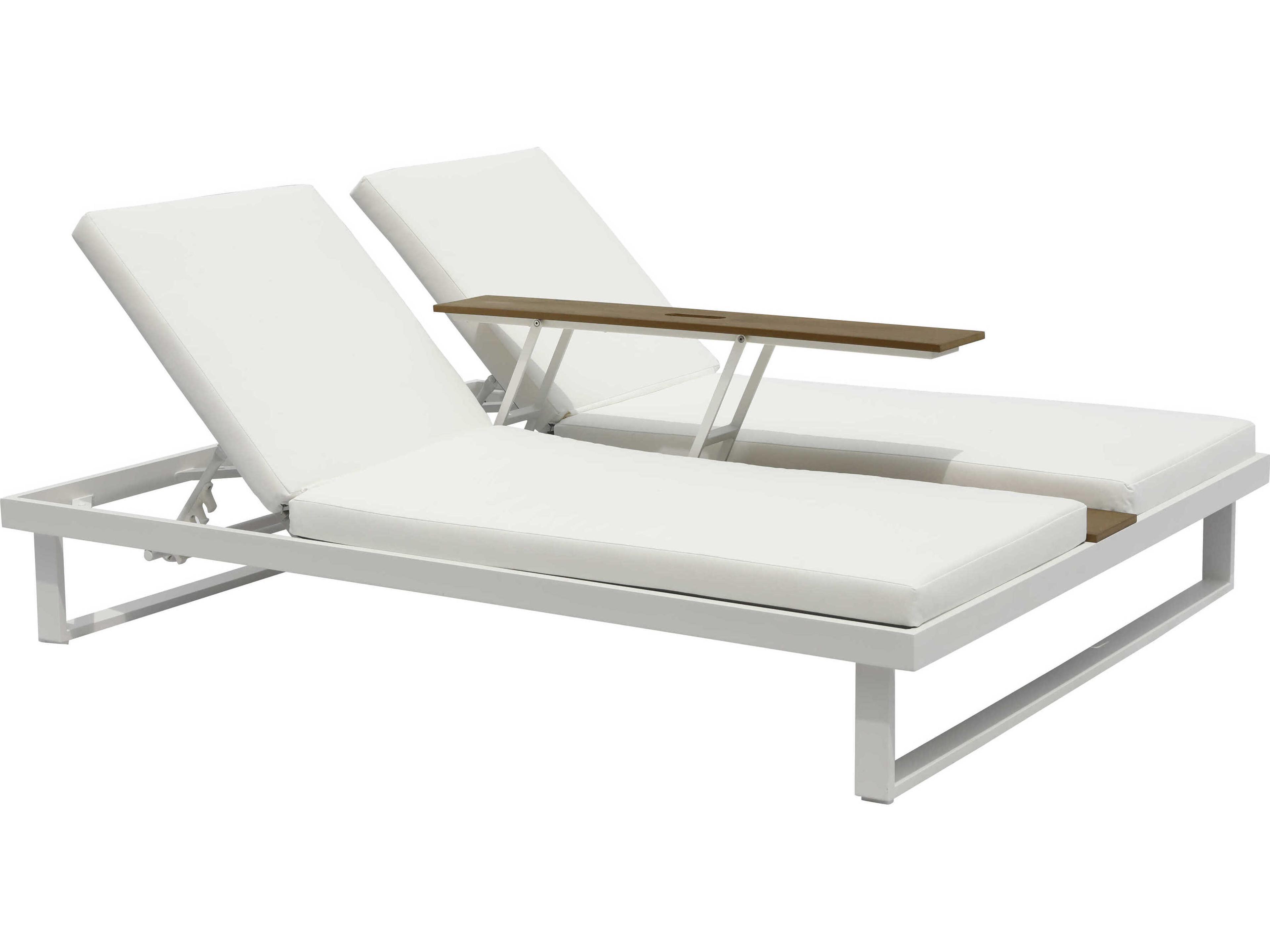 Whiteline Modern Living Outdoor Sandy White Aluminum Cushion Lounge Chair